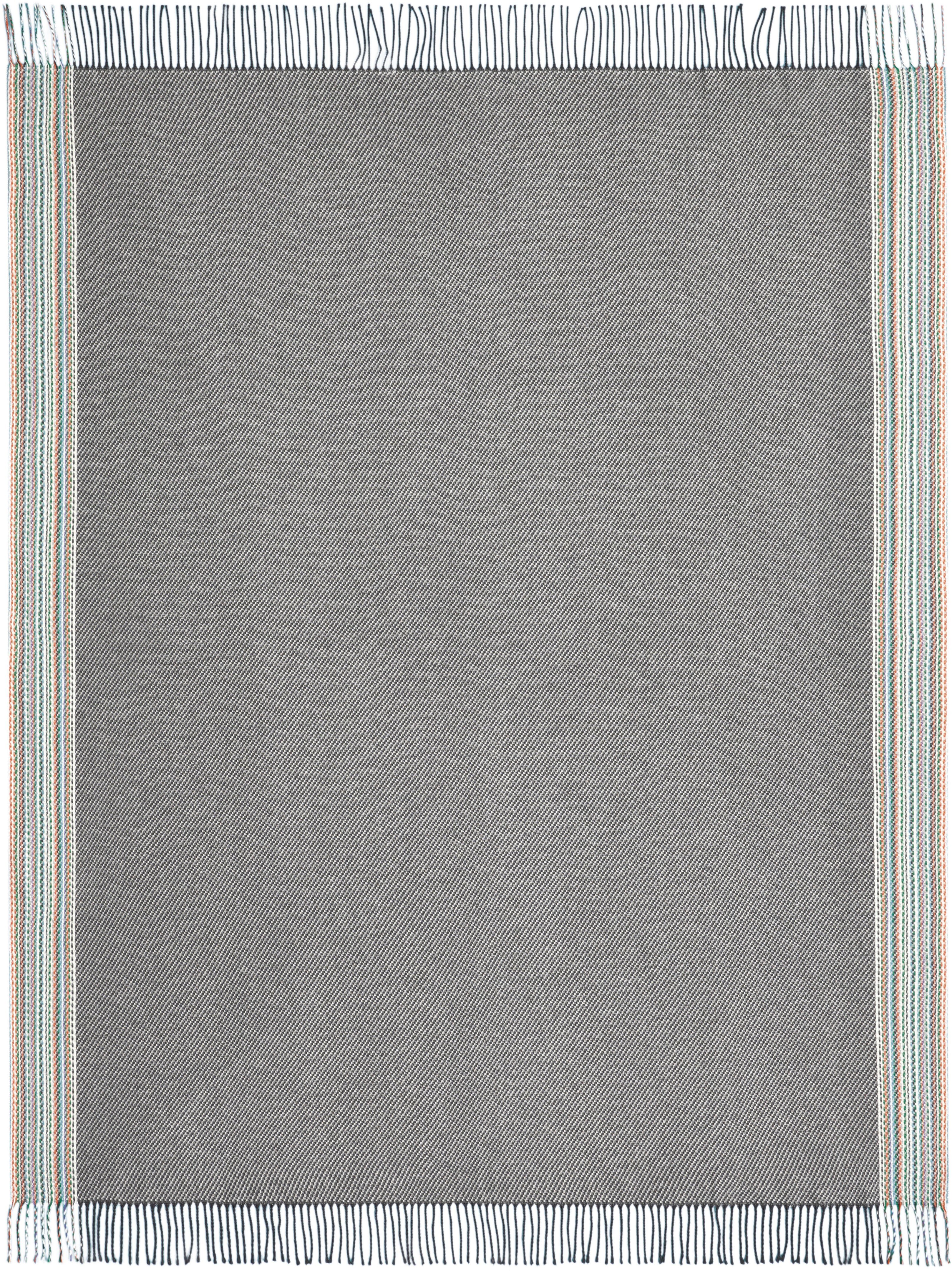 Plaid Essence, Biederlack, federleicht mit außergewöhnlichem grey Dessin