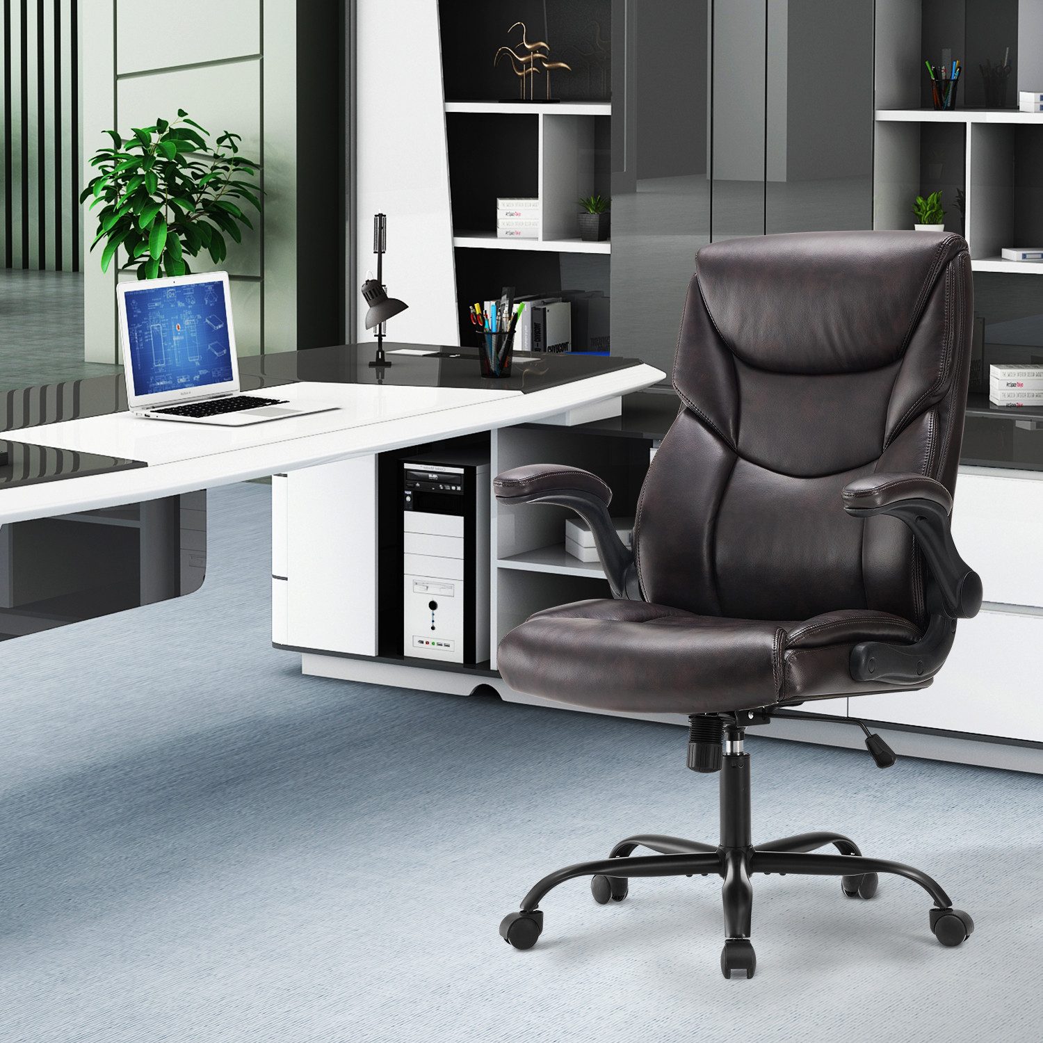 DUMOS Bürostuhl Bürostuhl aus PU Leder günstig online kaufen