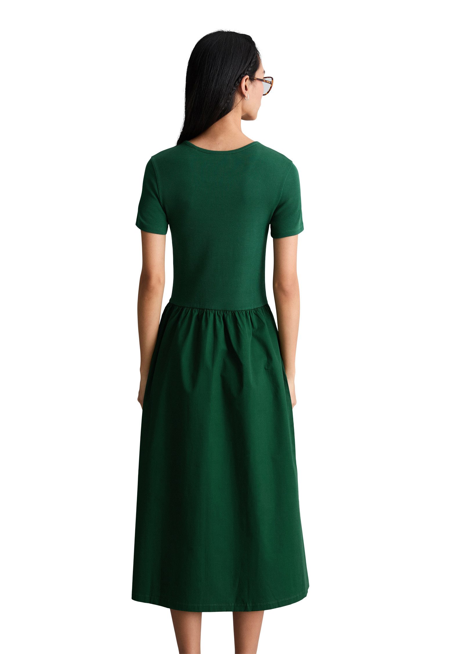 Marc O'Polo DENIM Jerseykleid mit Baumwoll-Popelinerock