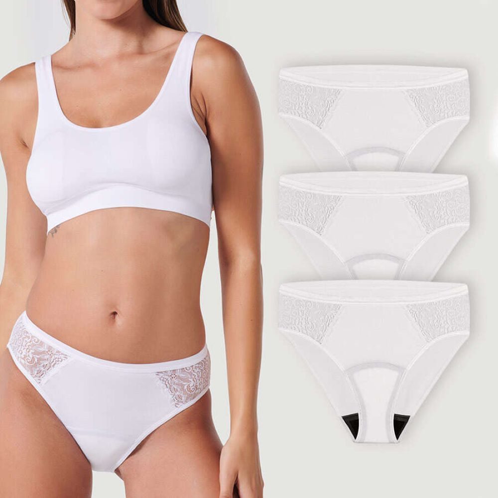 siegmund care Slip mit Spitze seitlich - CareWear - Besser als Periodenwäsche (3-St)