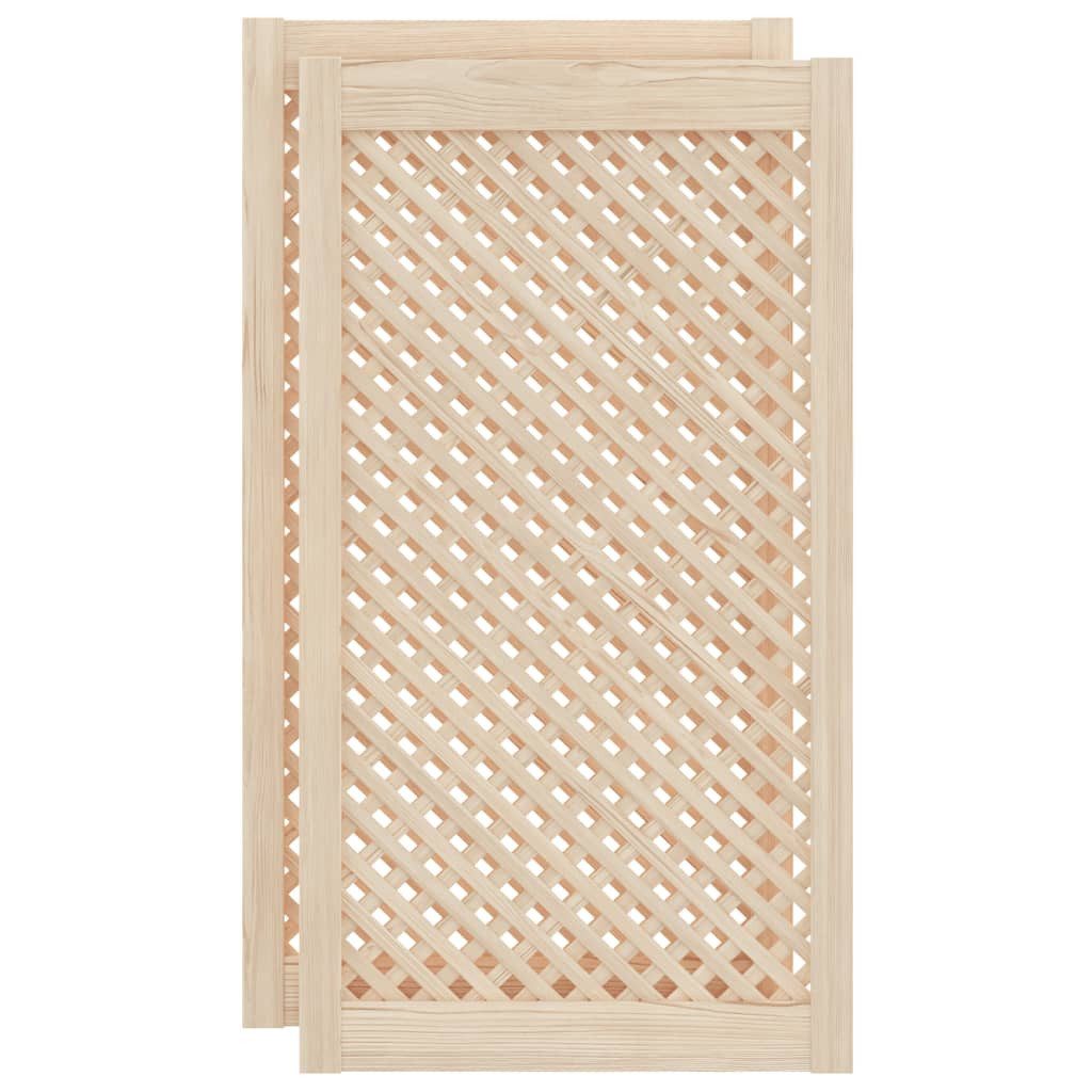 vidaXL Schranktür, Türen 2 Stk. Gitterdesign 49,5x99 cm Massivholz Kiefer