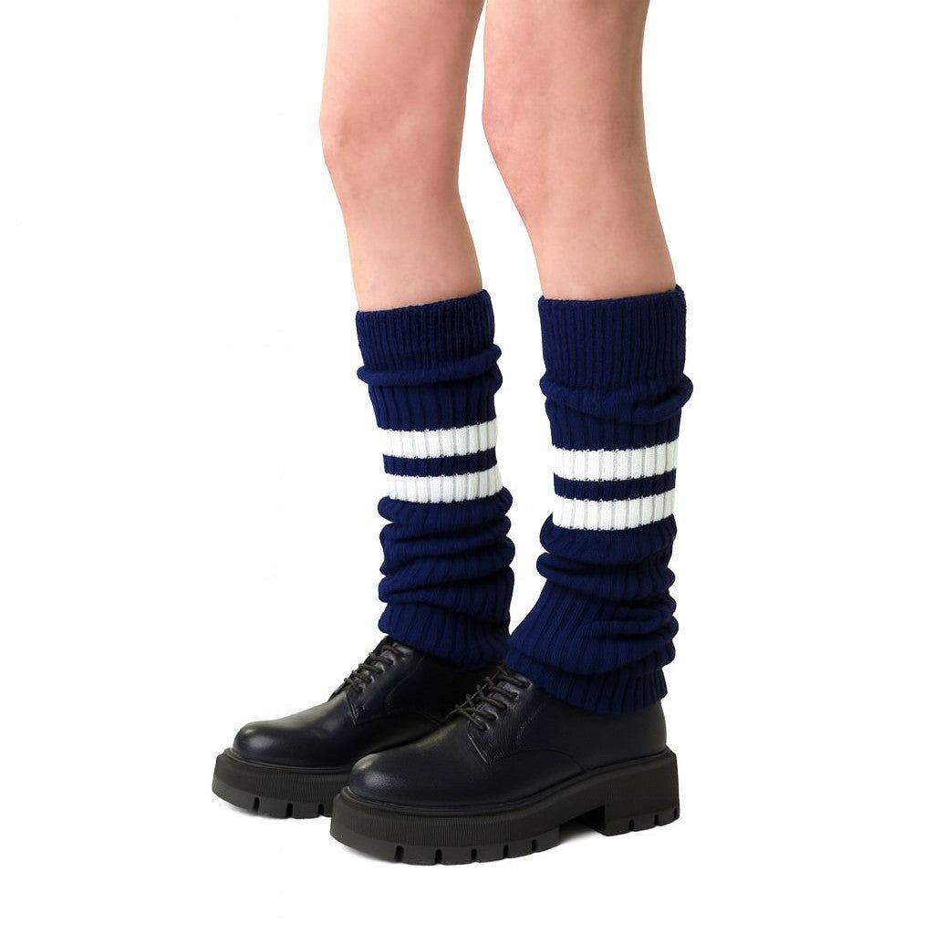 Lycille Beinstulpen 1 Paar Beinstulpen für Frauen aus Wolle mit Streifen Beinwärmer, Universalgröße
