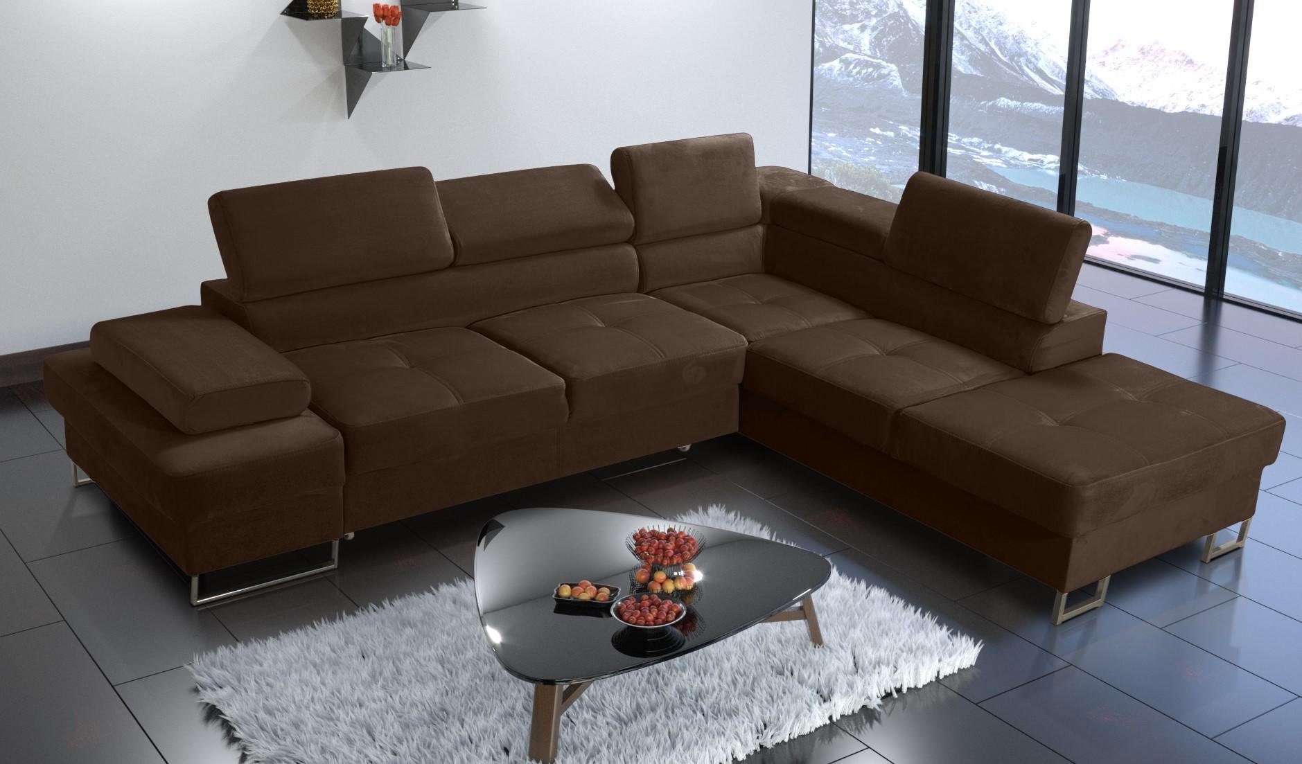 JVmoebel Ecksofa, Ecksofa Polsterung Couch Textil Wohnzimmer L-Form Modern gelb Braun