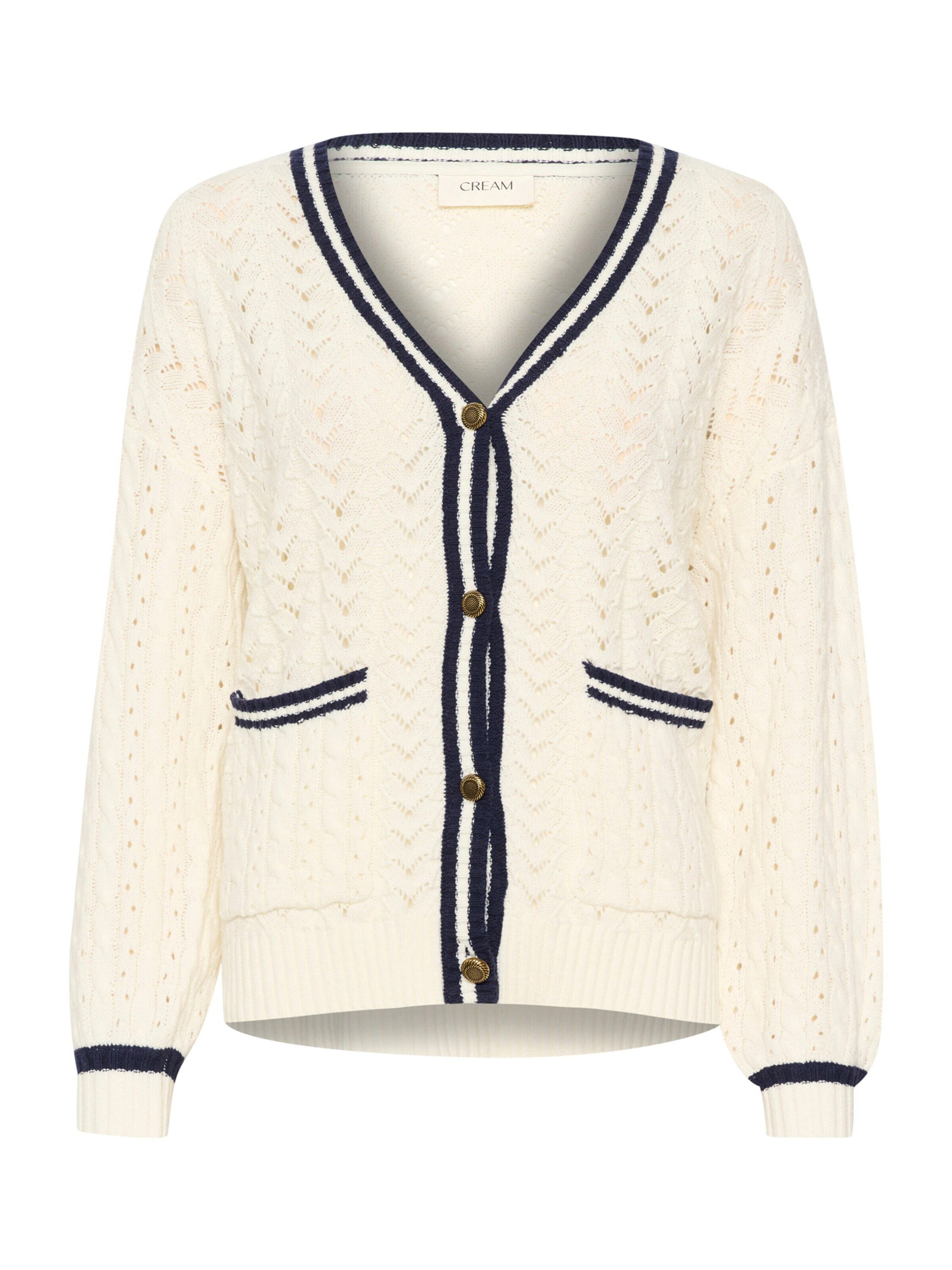 Cream Strickjacke Preps (1-tlg) Lochmuster