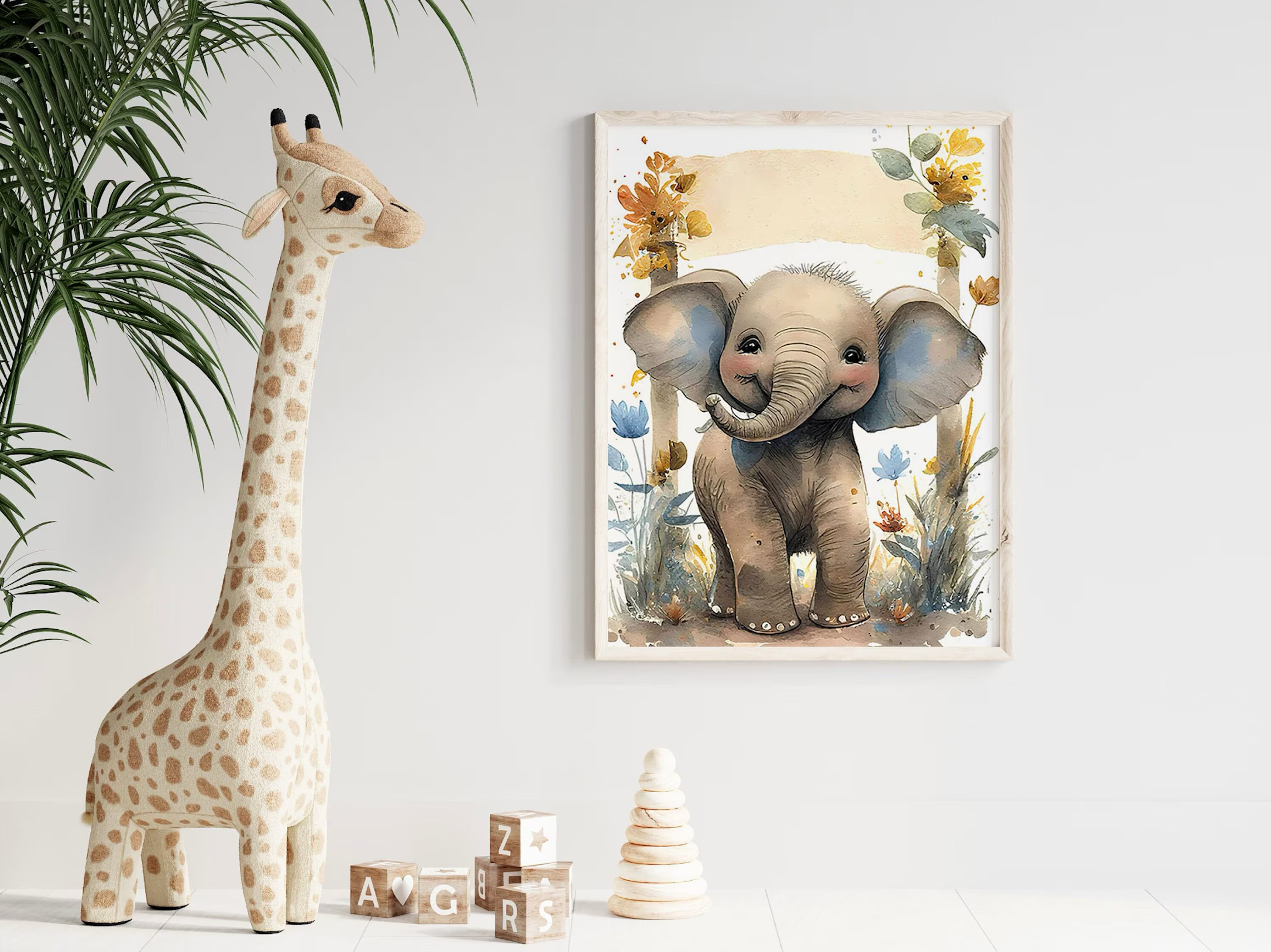 JUSTGOODMOOD Poster Safari Tiere Löwe Elefant Giraffe Dschungel Kinderzimmer, Löwe (1 St), verschiedene Größen verfügbar – Bild 5 von 5