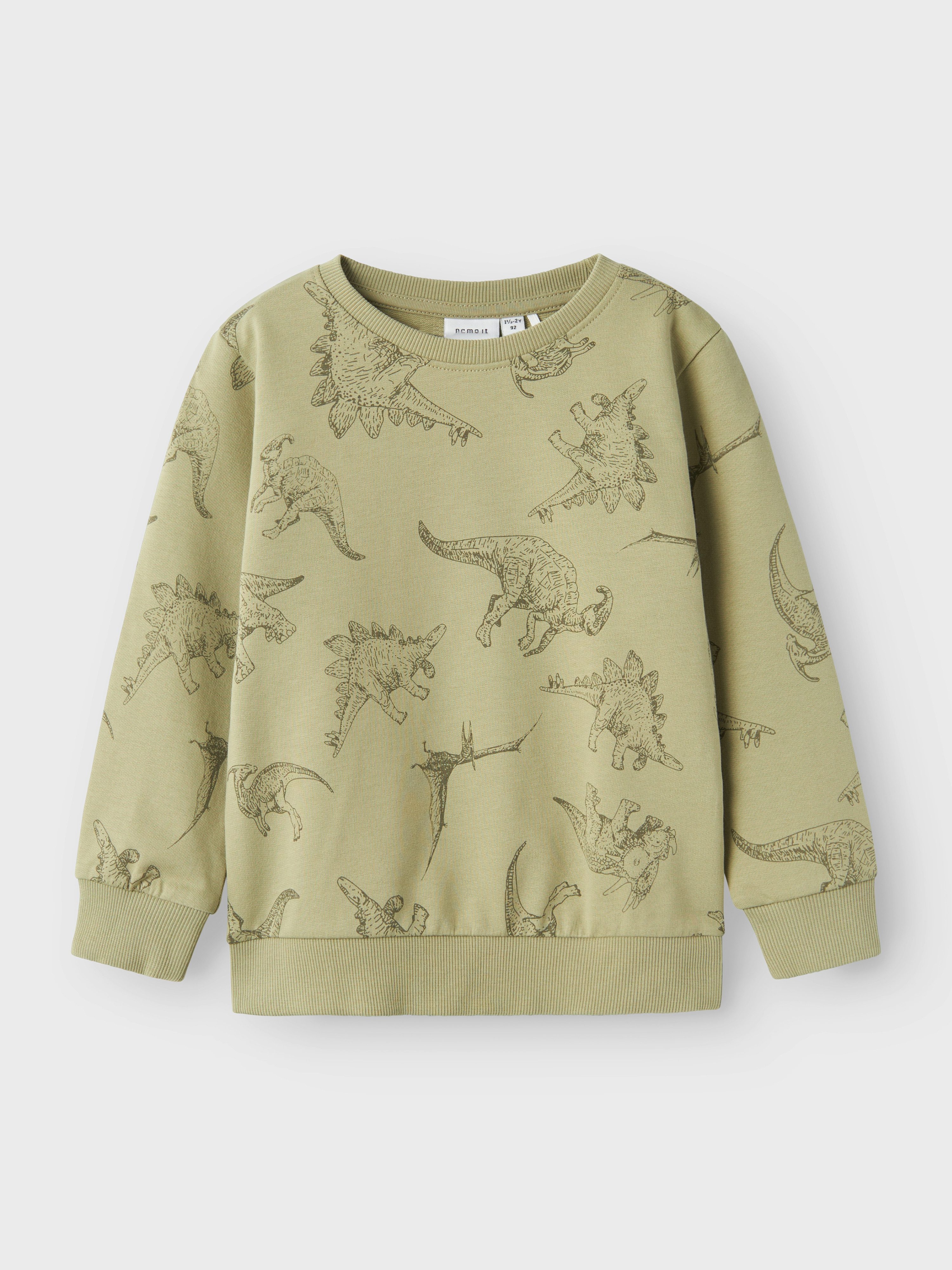 Name It Sweatshirt NMMVARON für Jungen mit Alloverprint und Rippbündchen bedruckt, casual, regular fit, Baumwolle, Rundhals