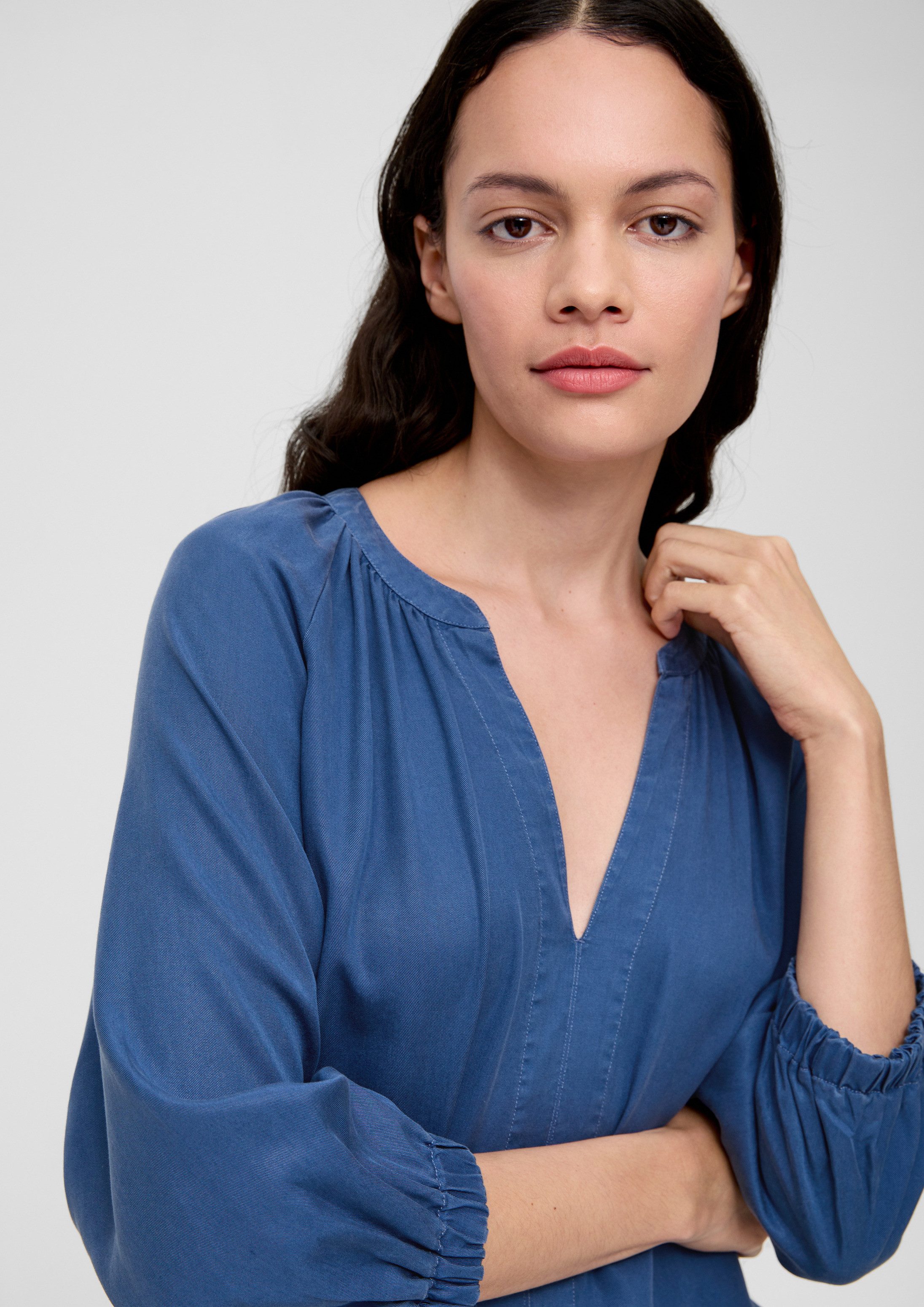 s.Oliver Kurzarmbluse Bluse Bluse aus Lyocell