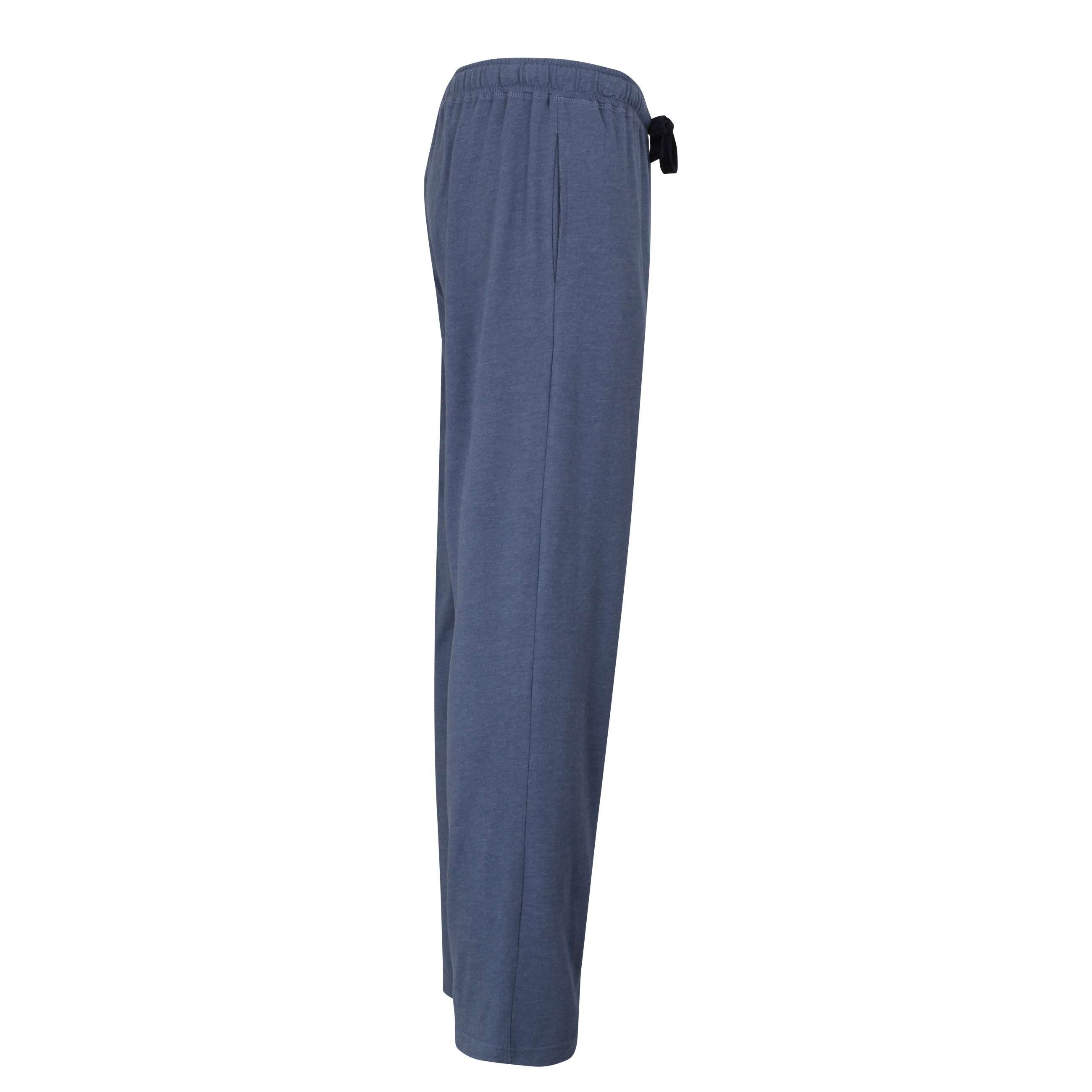 CECEBA melange Lange-Hose (1-tlg) CECEBA Schlafhose blau Herren