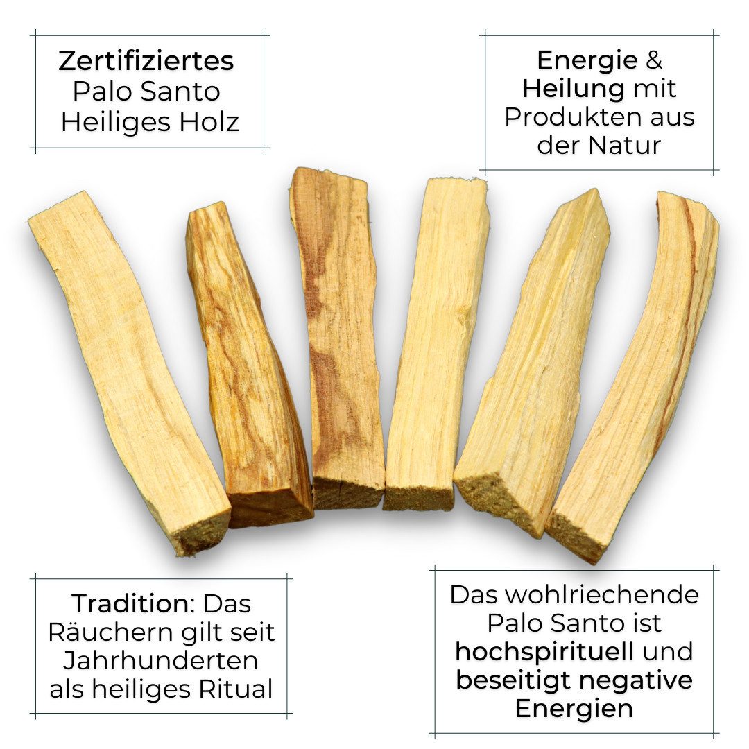 LAVISA Räucherstäbchen Palo Santo aus Peru, zertifiziertes Räucherholz, 5 - 24 Stäbe (50g: 5-8 Palo Sticks 100g: 10-16 Sticks 150g: 15-24 Sticks), Heiliges Holz, Räucherwerk, Meditation, Yoga, Wellness, Räucherset