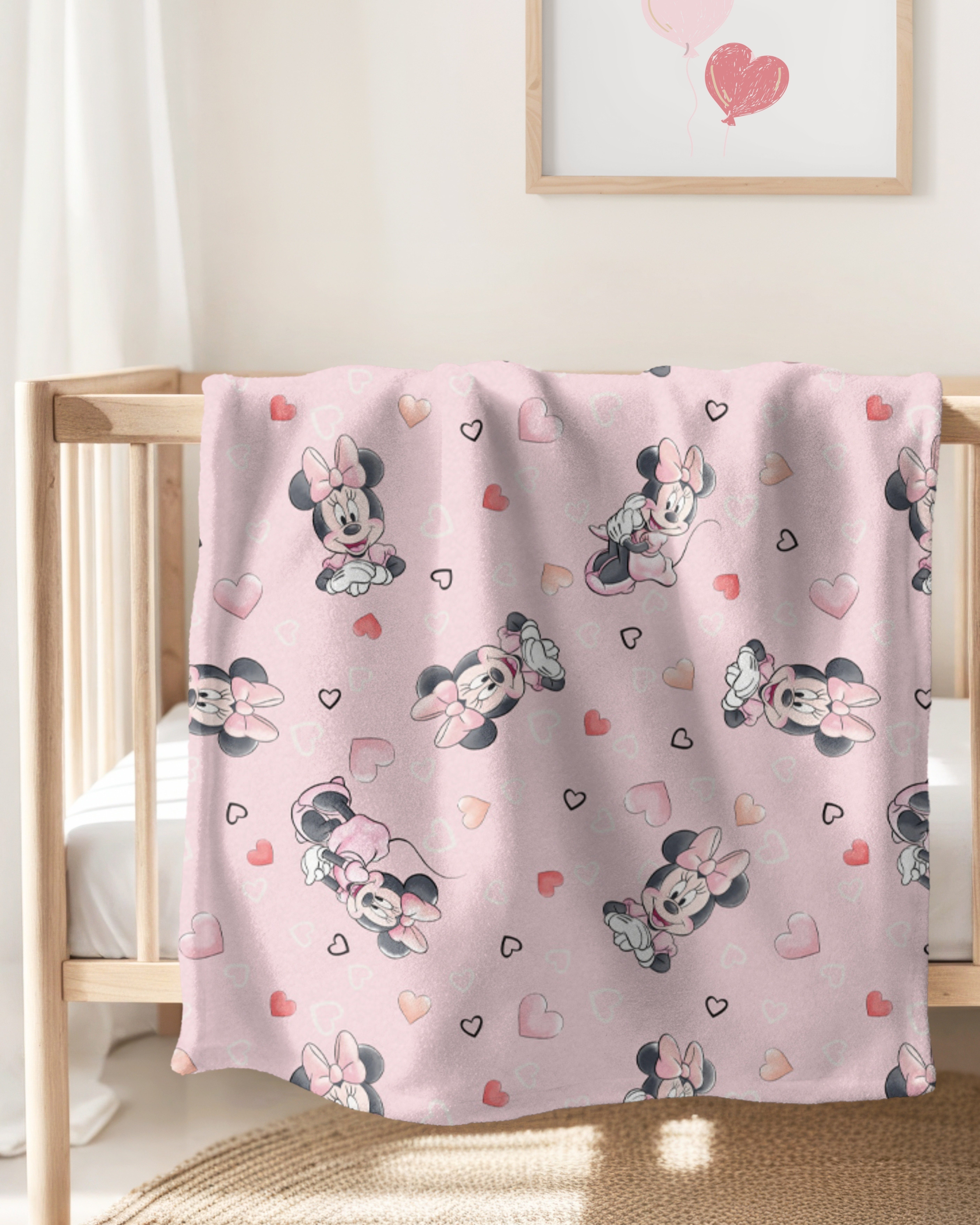 Kinderdecke Minnie Maus Kuschelset, Decke und Kissen, Disney, MTOnlinehandel, Geschenkidee für Mädchen, rosa – Bild 5 von 5