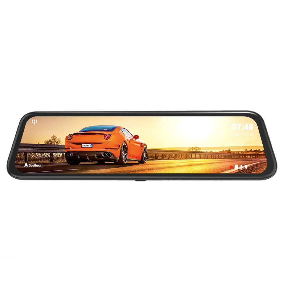 WOLFBOX Super-Nachtsicht Spiegel Dashcam (WLAN (Wi-Fi), mit G-Sensor, GPS,WiFi,24-Stunden-Parkmonitor)