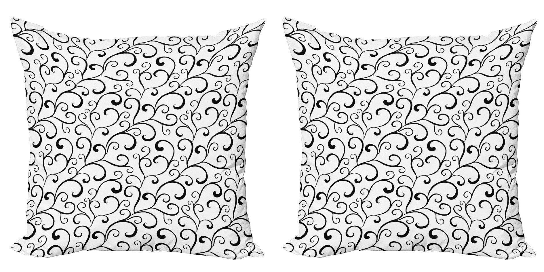 Kissenbezüge (2 Curlicue Weiß Strudel Doppelseitiger Bio Modern Abakuhaus Digitaldruck, Accent Stück), Kunst