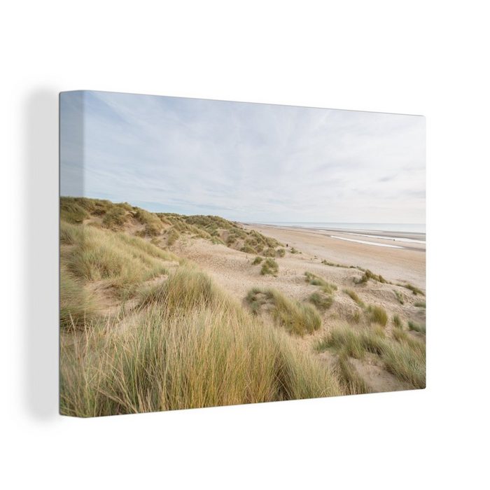 OneMillionCanvasses® Leinwandbild Dünen - Strand - England (1 St) Wandbild Leinwandbilder Aufhängefertig Wanddeko