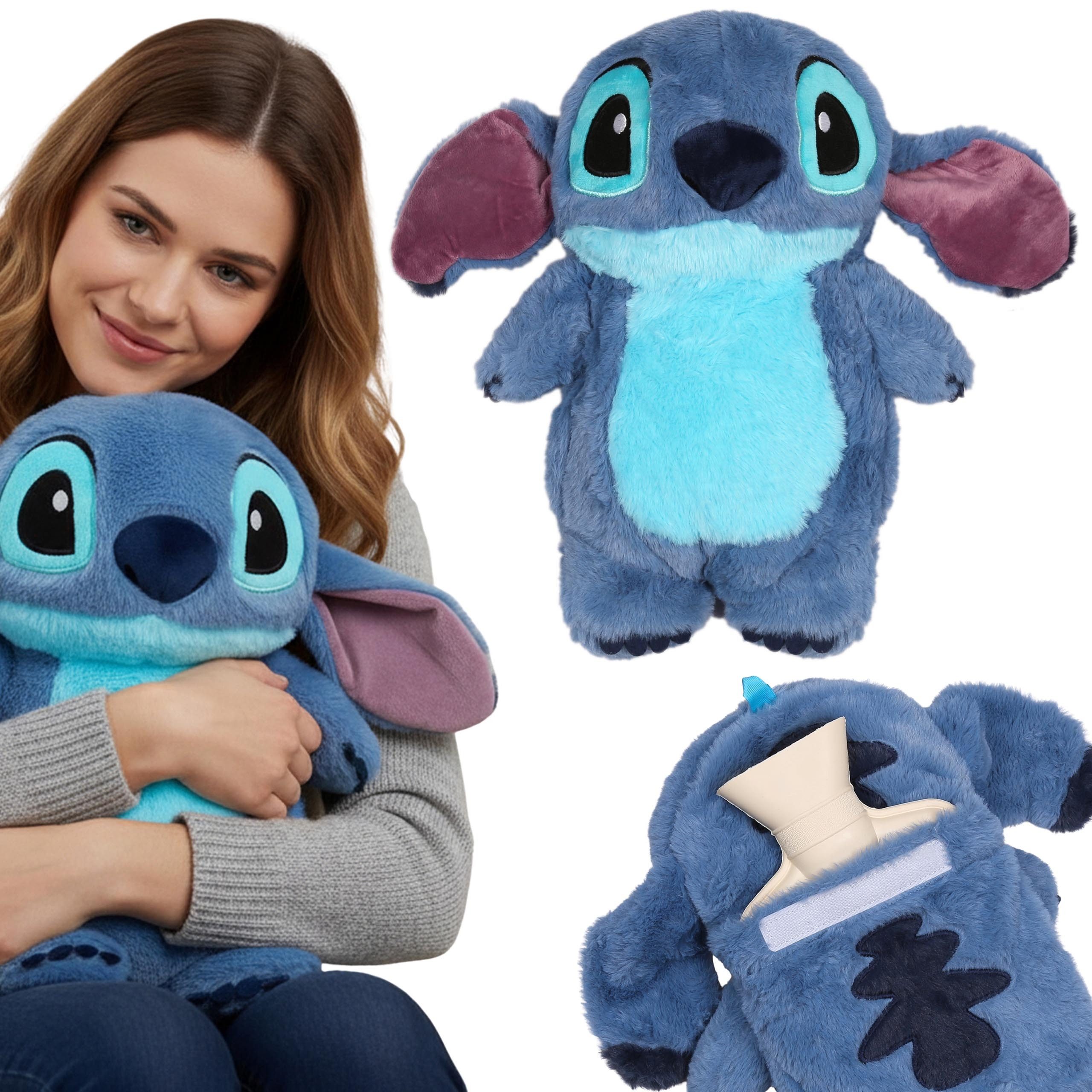 Disney Wärmflasche DISNEY Stitch Wärmflasche 750 ml mit weichem Bezug, groß, Maskottchen