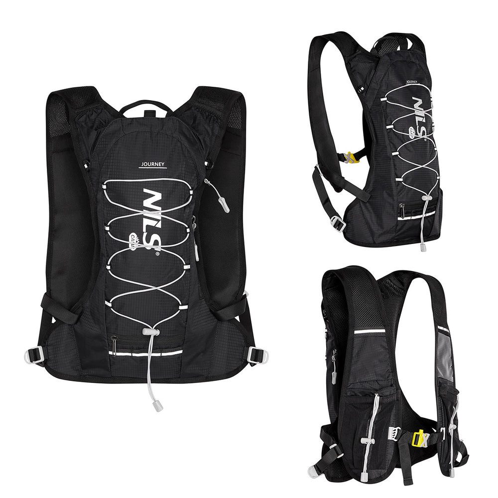 NILS CAMP Rucksack Trinkrucksack Fahrradrucksack (Spar-Set, 1-tlg., 43 x 22 x 8 cm leicht), Trinkblasenfach, Nils-Vent-Belüftung, Sicherheitspfeife