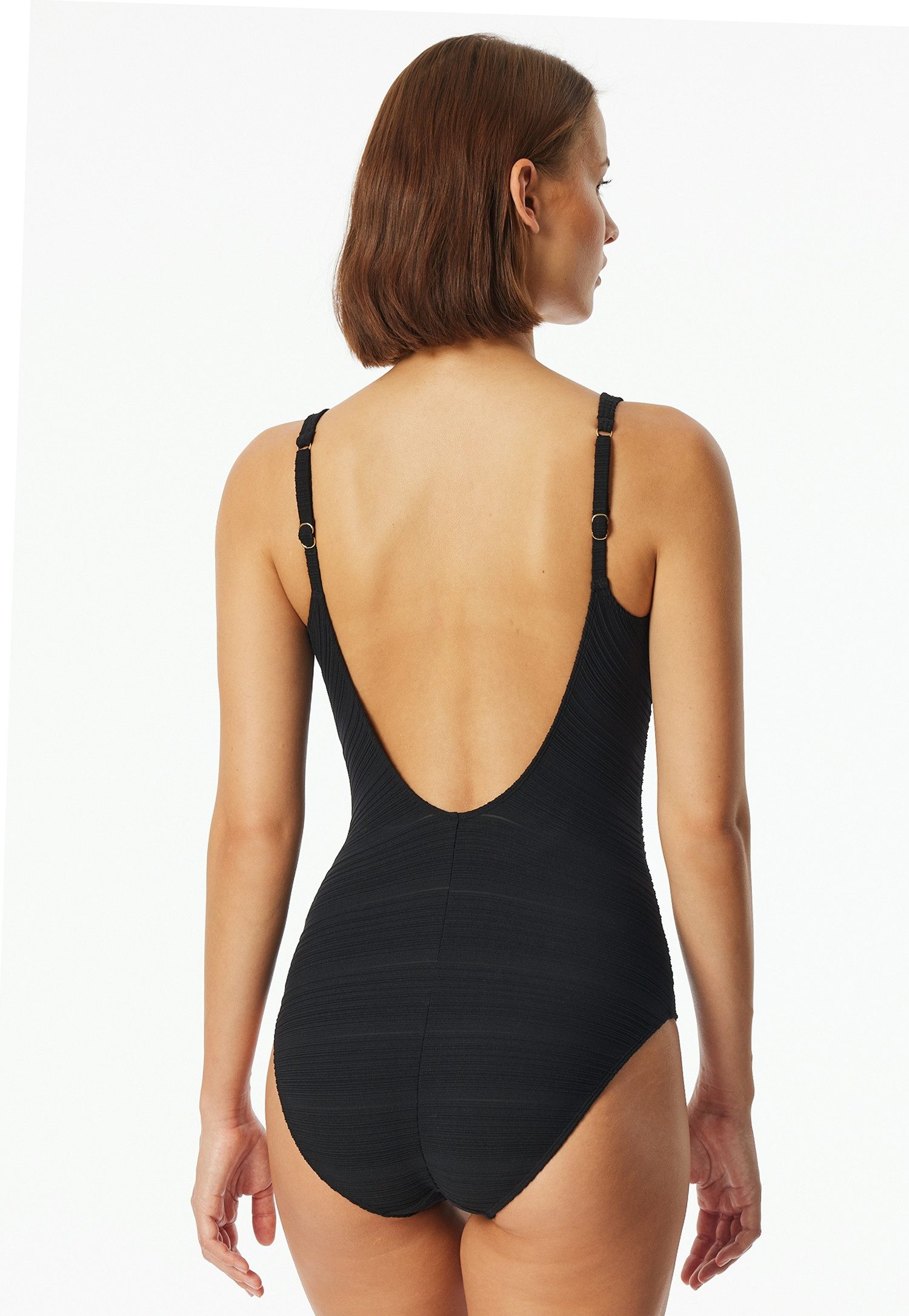 Schiesser Badeanzug Aqua mit feiner Streifenstruktur