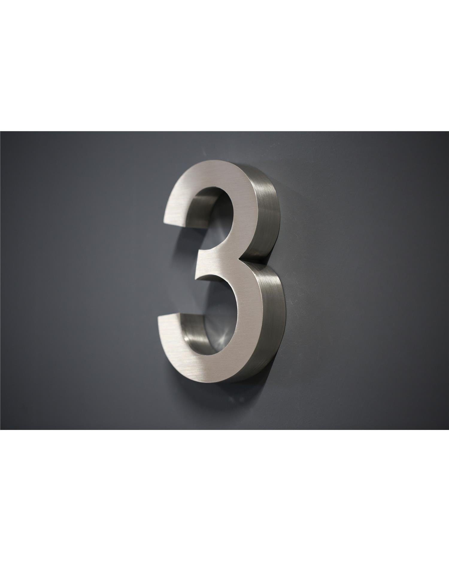 Steelboxx Briefkasten Hausnummer Premium Edelstahl in 3D Design Arial H20cm günstig online kaufen