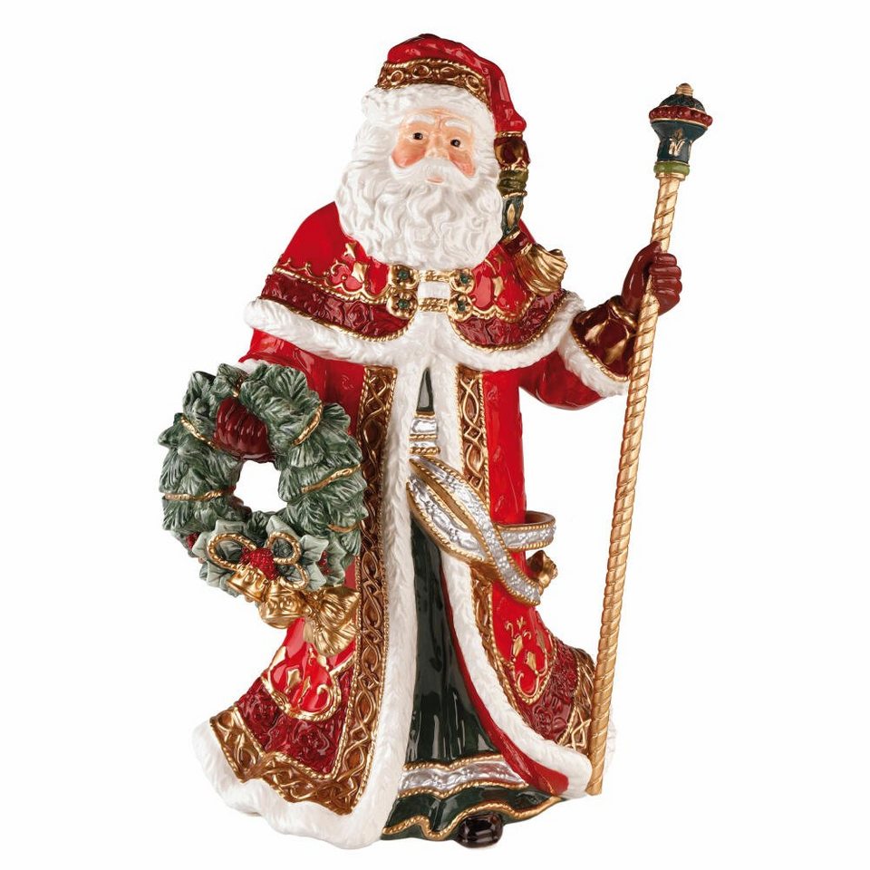 Goebel Weihnachtsmann Santa mit Kranz, Mit viel Liebe zum Detail gestaltet