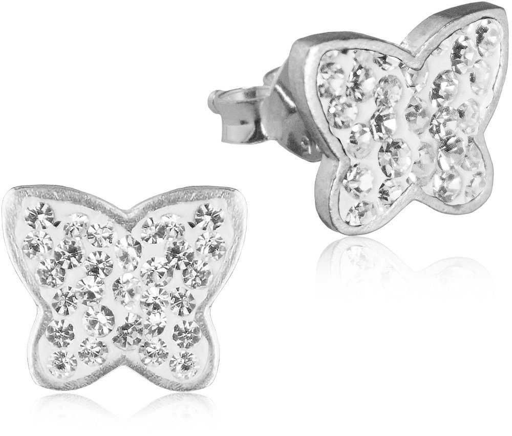 LUISIA® Paar Ohrstecker Ohrringe Schmetterling Kristallen von Swarovski® - 925 Sterling Silber (2-tlg., inkl. Schmuckset)