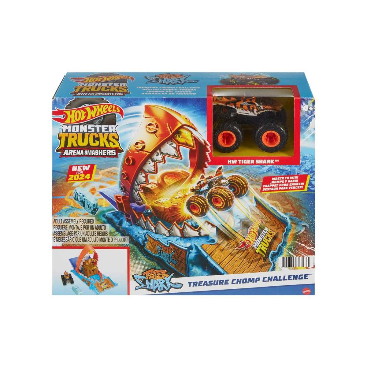 Mattel® Autorennbahn Hot Wheels Monster Trucks Arena Smashers Schatz-Beiss-Challenge HTP17