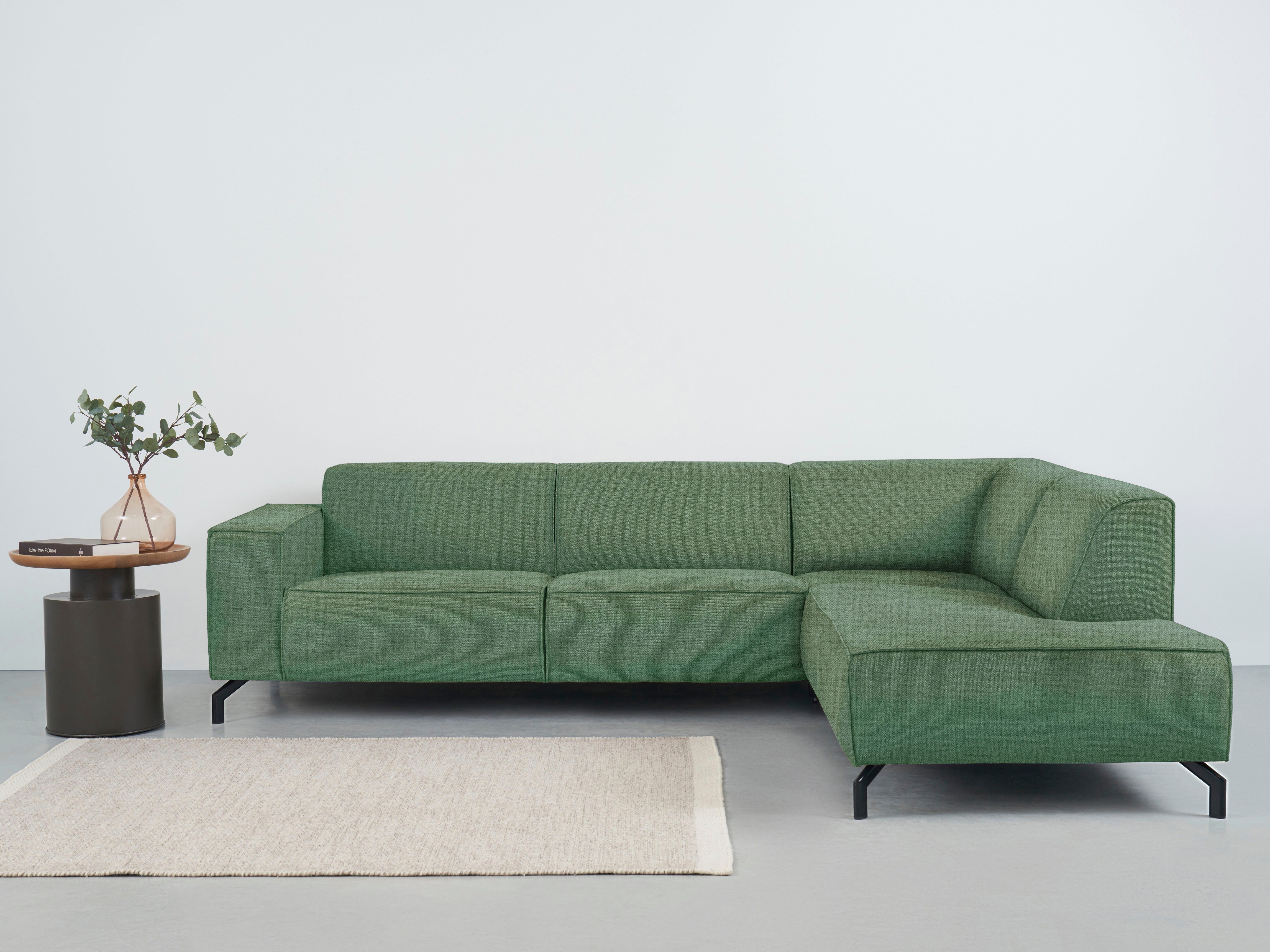 Home affaire Ecksofa "Lorcan, Breite 275 cm, weiches Sitzgefühl" mit schwar günstig online kaufen