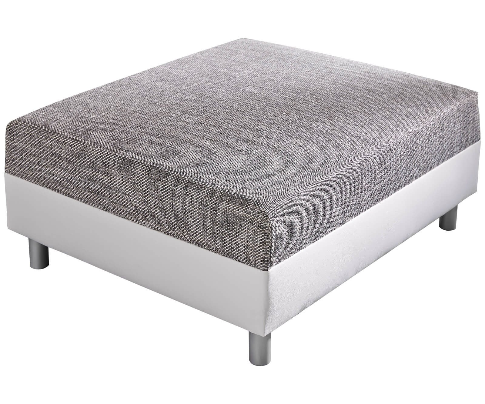 DELIFE Hocker Clovis, Weiss/Hellgrau Modul B98 x T83 Strukturstoff Sitzhock günstig online kaufen