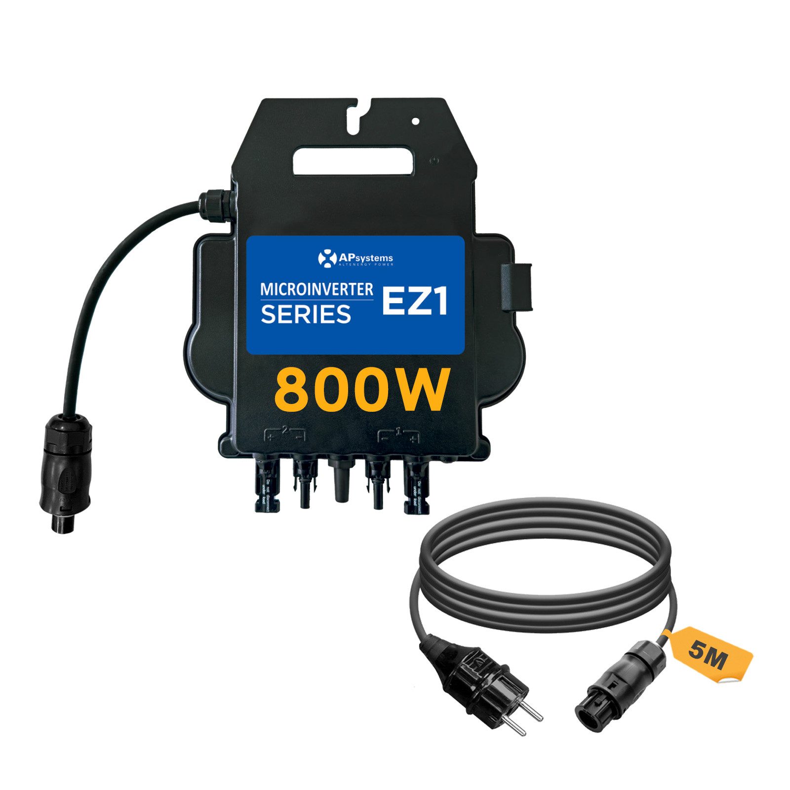 enjoy solar Wechselrichter APsystems® EZ1-Serie 400W/800W/1800W; Netz Anschlusskabel, (Plug & Play Wechselrichter ideal für Balkonkraftwerk 400W/800W/1800W), PV-VDE Zertifiziert