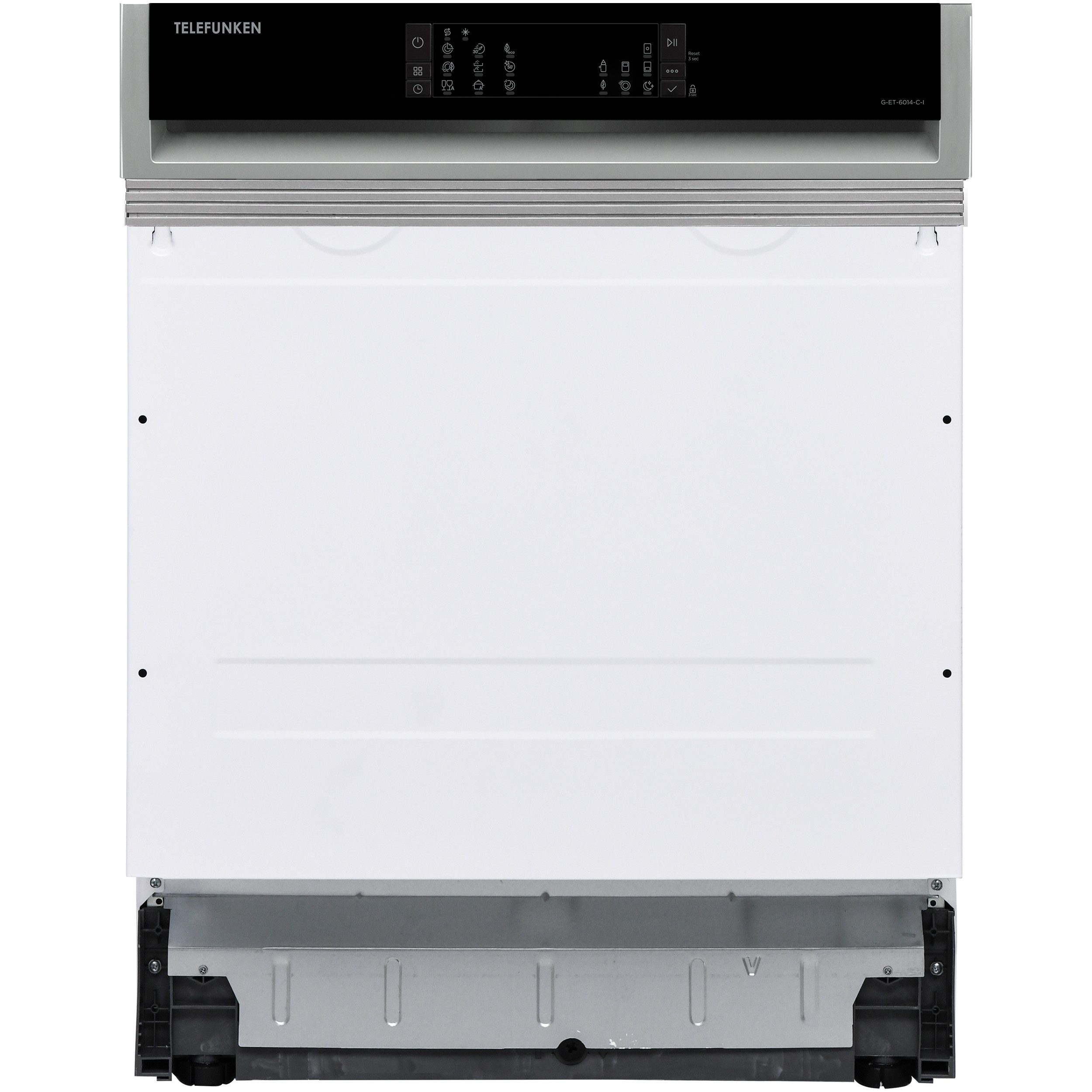 Telefunken teilintegrierbarer Geschirrspüler G-ET-6014-C-I, 9 l, 12 Maßgedecke, Einbauspülmaschine teilintegriert 60 cm, 9 Programme, AquaStop, leise