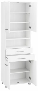 Schildmeyer Hochschrank Emmi Breite 60 cm, Metallgriffe, mit 2 Schubkästen