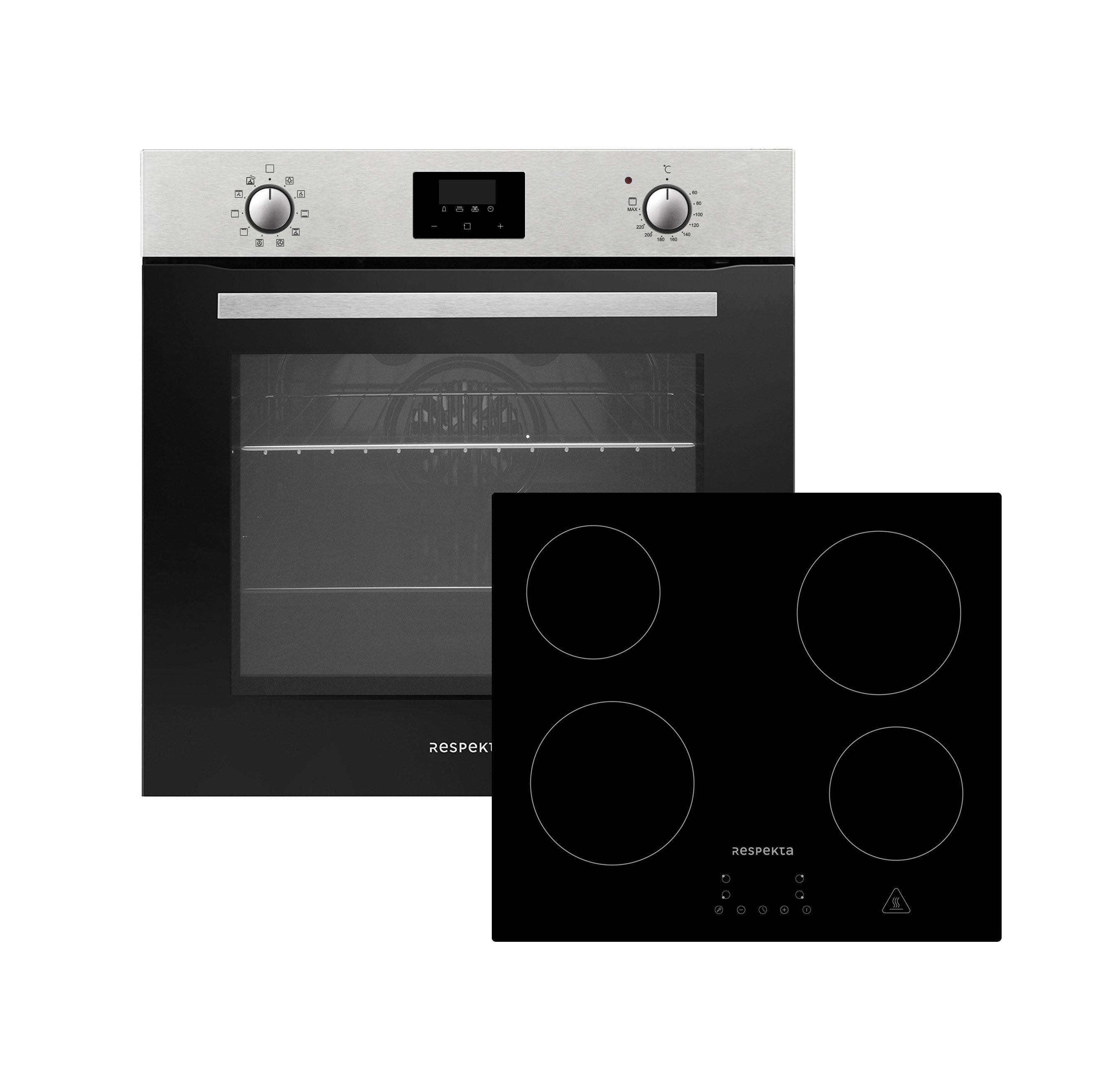 RESPEKTA Backofen-Set ASET1404400 Jim, mit 1-fach-Teleskopauszug, EEK: A; 72 Liter Garraum; 9 Leistungsstufen