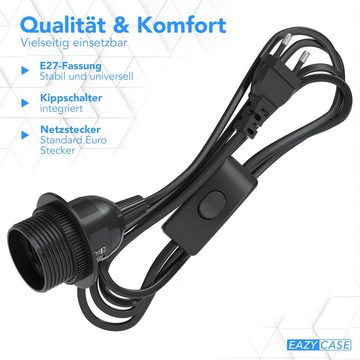 EAZY CASE Lampenfassung E27 Lampensockel mit Schalter und Kabel 5m, E27 Fassung Schalter Lampen Kabel Netzstecker Lampenaufhängung Schwarz