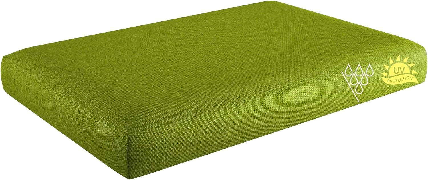 Sitzkissen UV abnehmbarem mit sunnypillow Palettenkissen 120x80x15cm, Grün Bezug Sitzkissen