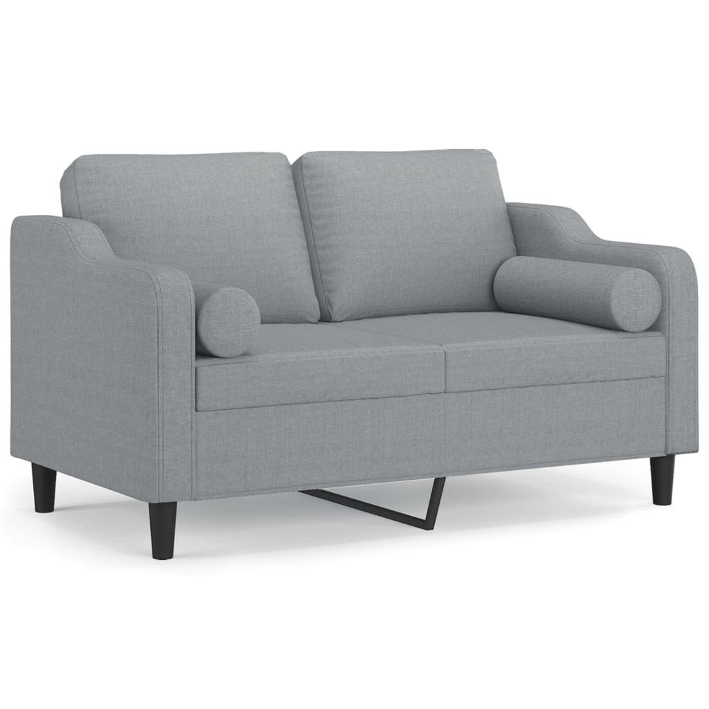 vidaXL Sofa 2-Sitzer-Sofa mit Zierkissen Hellgrau günstig online kaufen