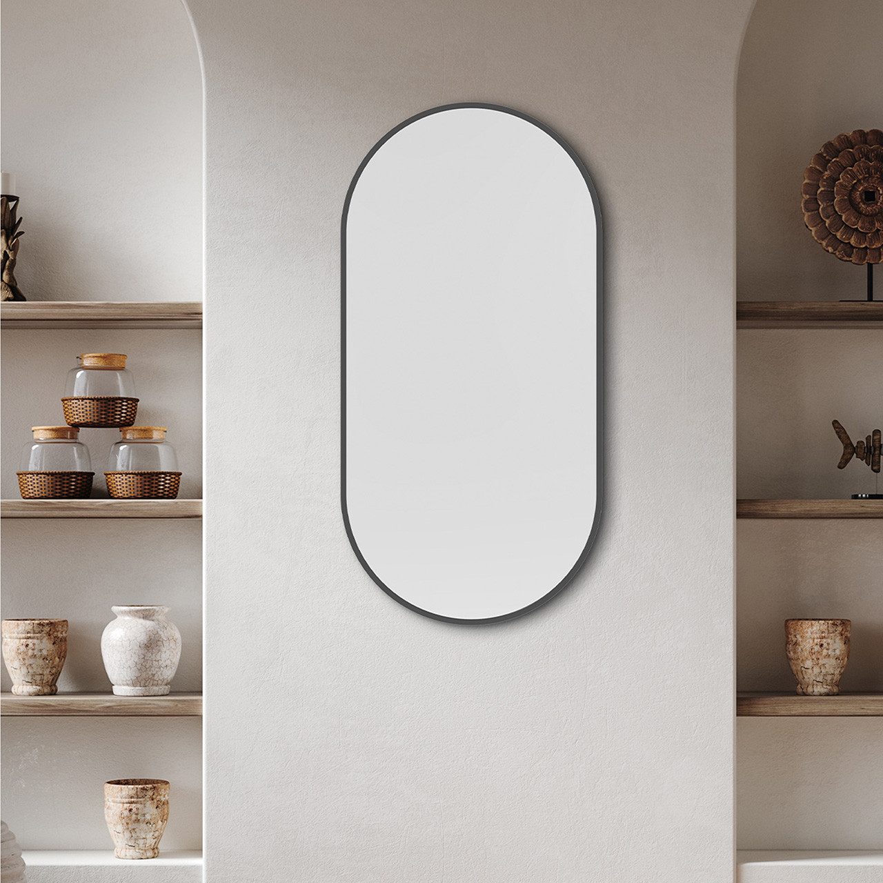 ArtUniverse Wandspiegel gerahmt oval 40 x 80 cm (1-St)