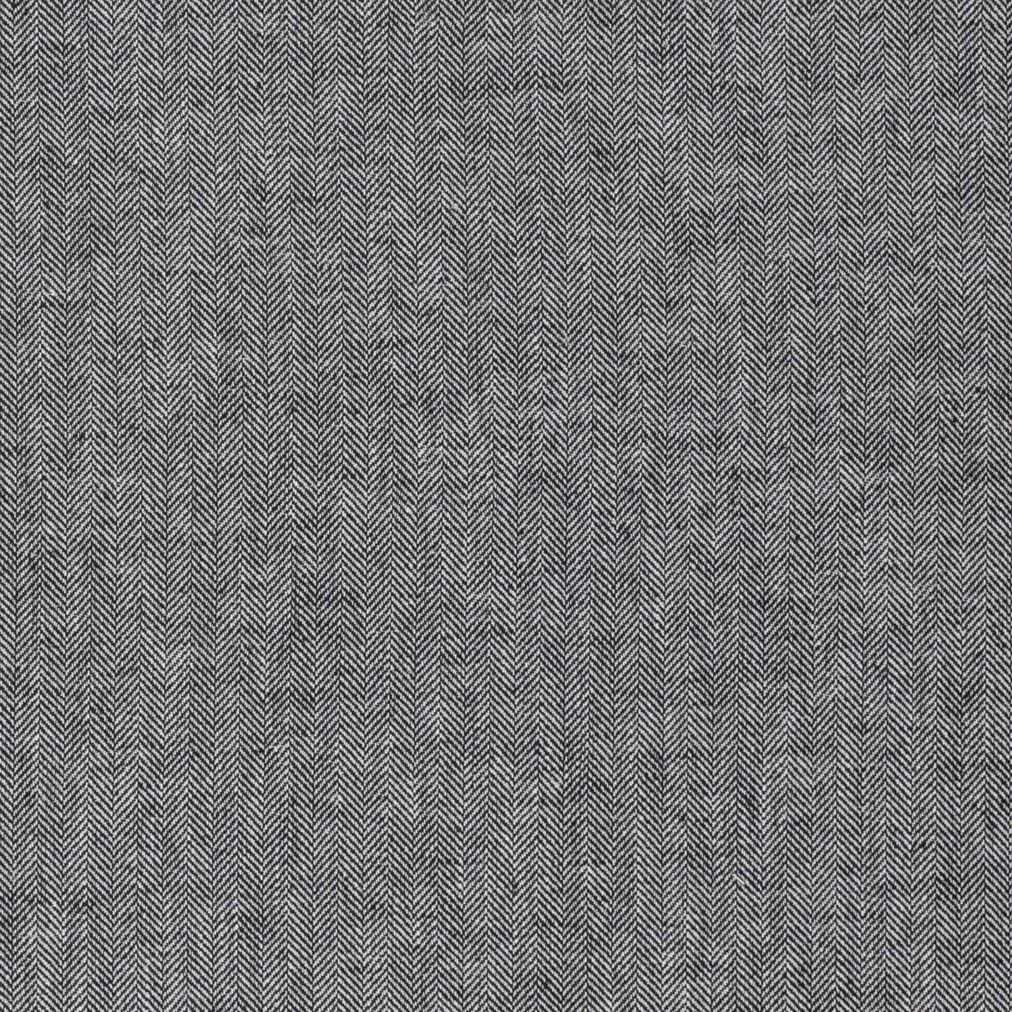 maDDma Stoff Halbleinen Stoff 1/2 Meterware Chambré Fischgrät Leinen Baumwolle, schwarz