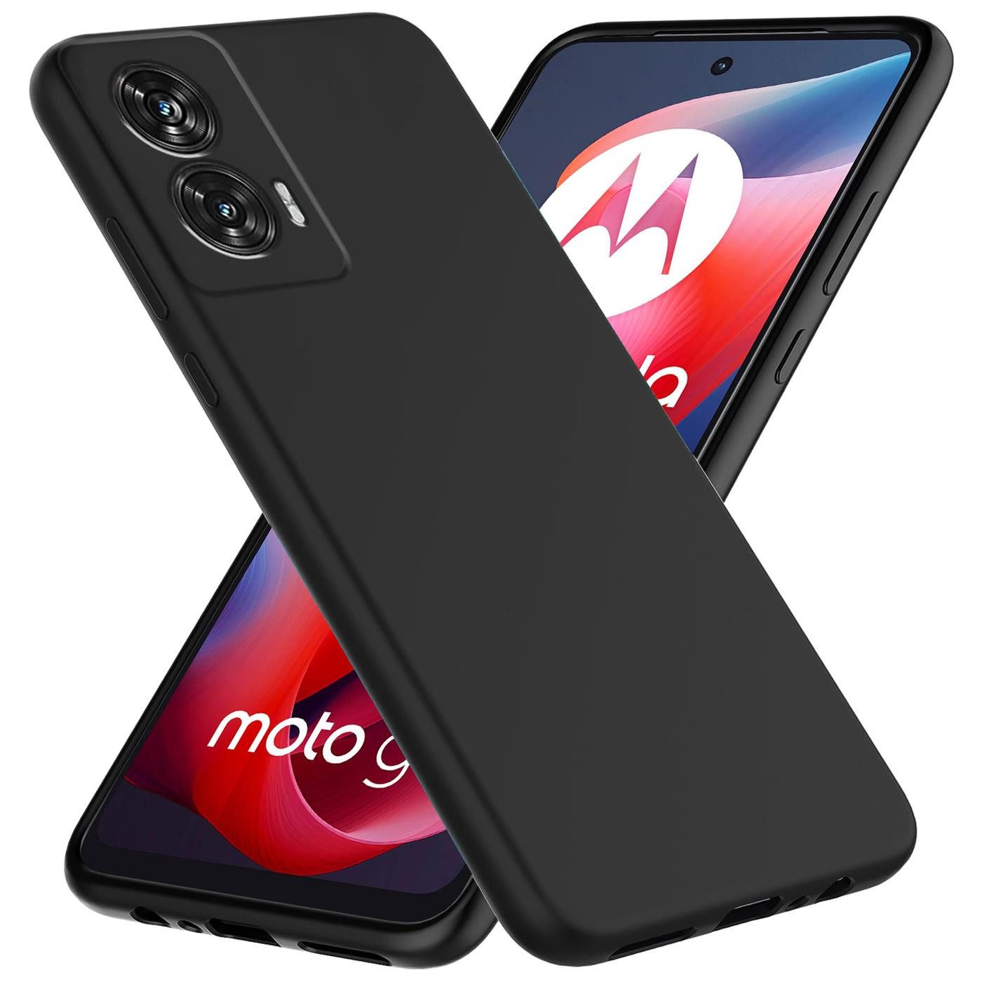 CoolGadget Handyhülle Black Series Handy Hülle für Motorola Moto G34 5G 6,5 Zoll, Edle Silikon Schlicht Schutzhülle für Motorola Moto G34 5G Hülle – Bild 2 von 5