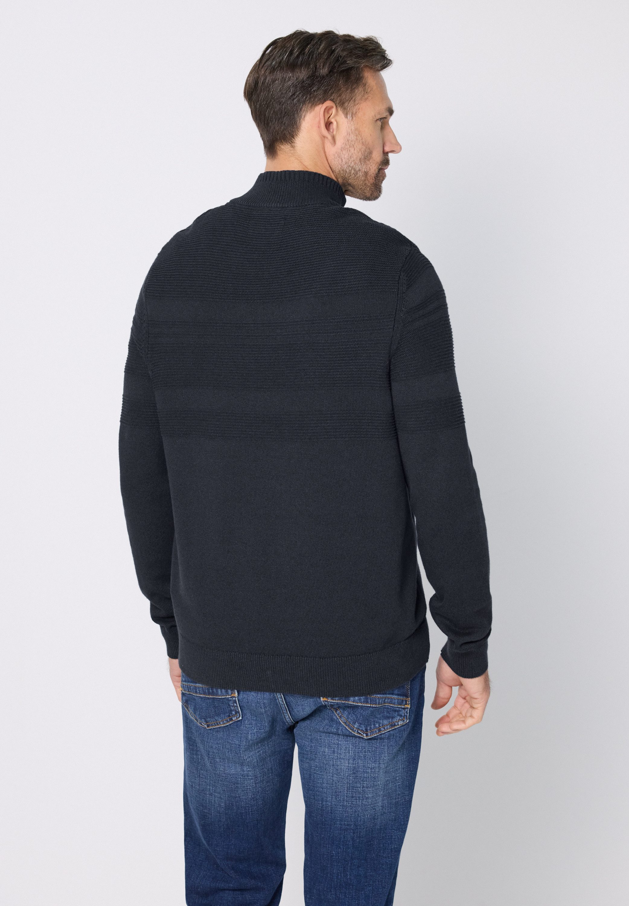 STREET ONE MEN Streifenpullover aus reiner Baumwolle günstig online kaufen