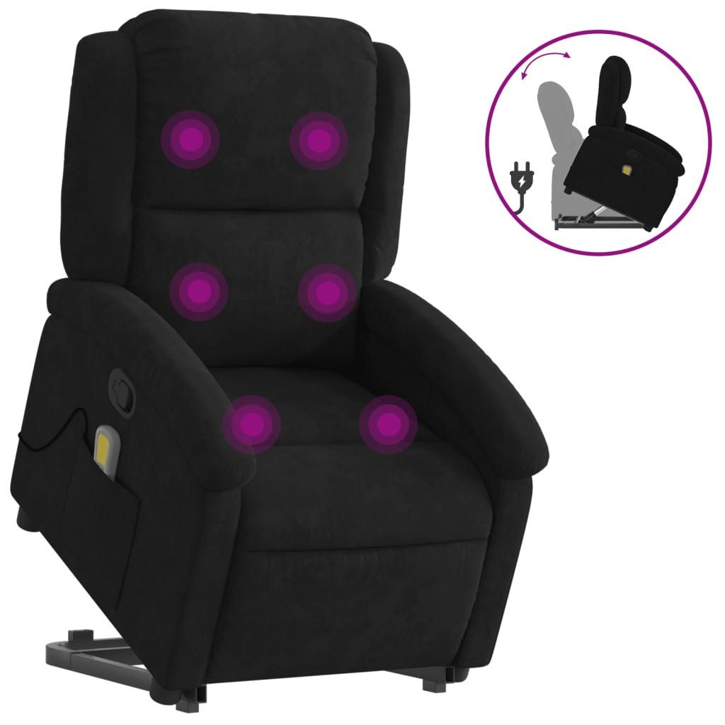 vidaXL Sessel Massagesessel mit Aufstehhilfe Schwarz günstig online kaufen