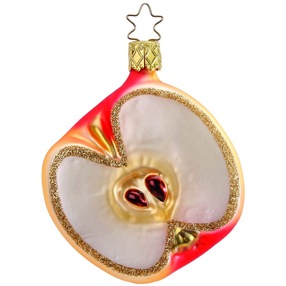 INGE-GLAS® Christbaumschmuck Apfelhälfte 8,5cm (1-tlg), mundgeblasen, handbemalt