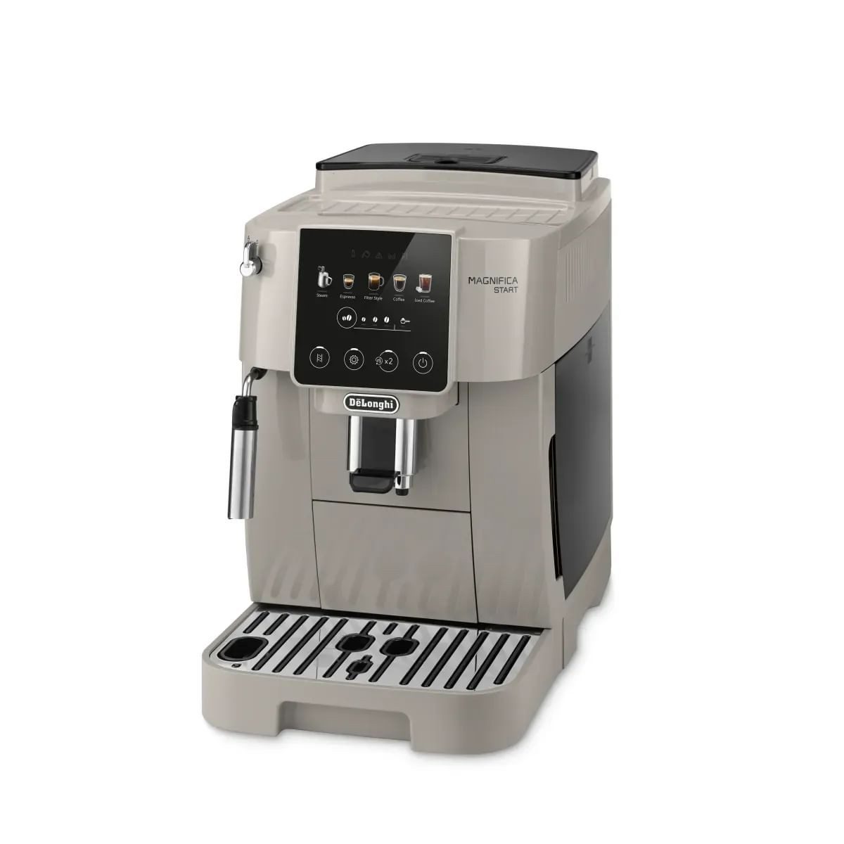 De'Longhi Kaffeevollautomat Magnifica Start Pop ECAM220.50.BG - 5 Rezepte, Milchschaumdüse, beige, Intuitives Touch Bedienfeld, Iced Coffee, einstellbares Aroma – Bild 2 von 5