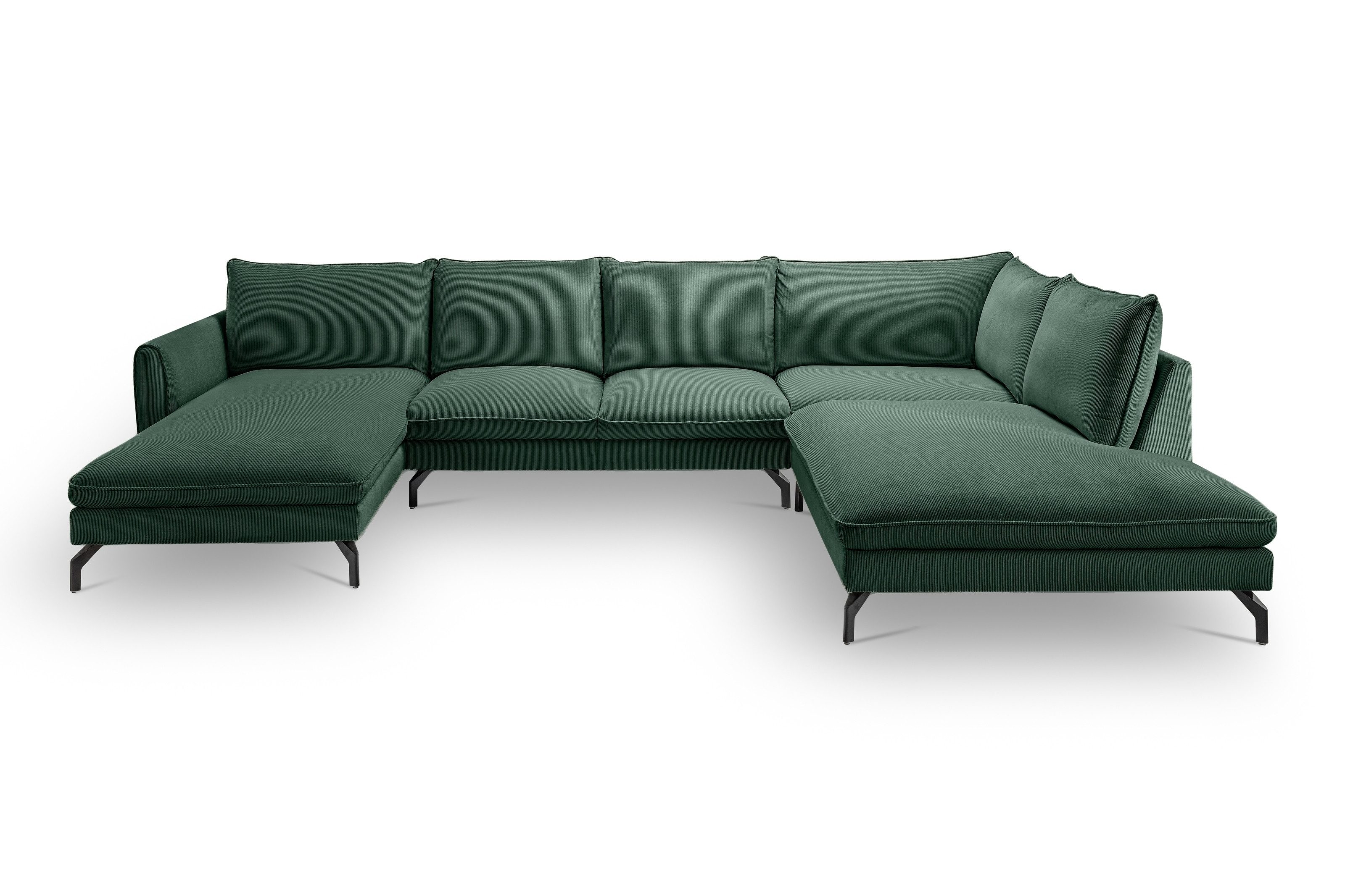 freiraum Ecksofa Ecksofa >Toronto< in smaragdgrün, Kleincord - 361x87x202cm (BxHxT), in smaragdgrün, Kleincord - 361x87x202cm (BxHxT)