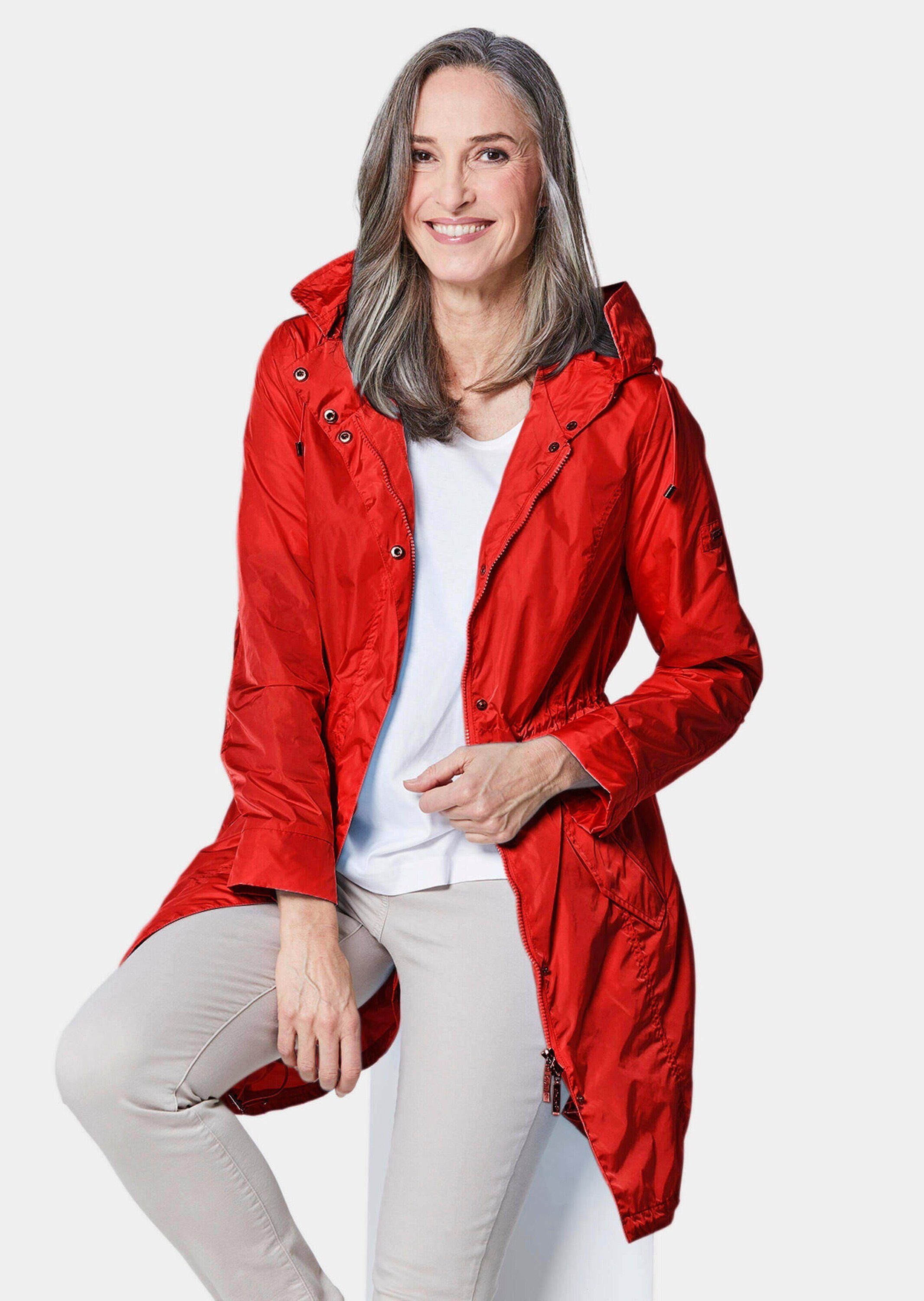 GOLDNER Outdoorjacke Modischer Regenparka mit Kapuze Individuelle Weitenregulierung durch Tunnelzüge und variablen Kragen