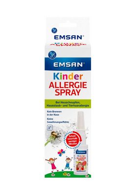 EMSAN Präparat Kinder Allergiespray, Spray bei Heuschnupfen, Hausstaub- und Tierhaarallergie, 2x 15 ml