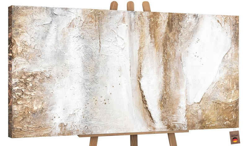 YS-Art Живопис Ästhetik, Abstrakte Зображення, Kupfer Gold Leinwand Bild Handgemalt Abstrakt