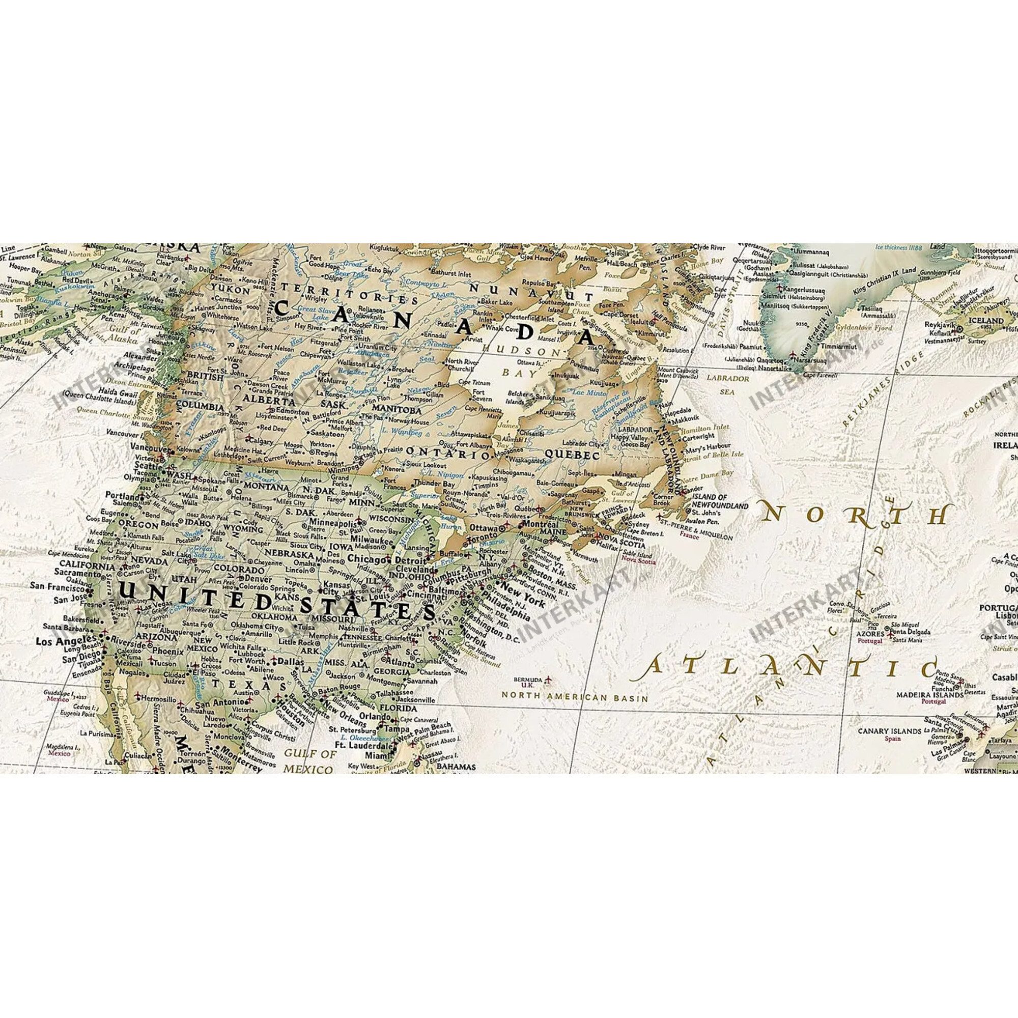 NATIONAL GEOGRAPHIC Wandbild National Geographic Weltkarte Antik (185x122)
