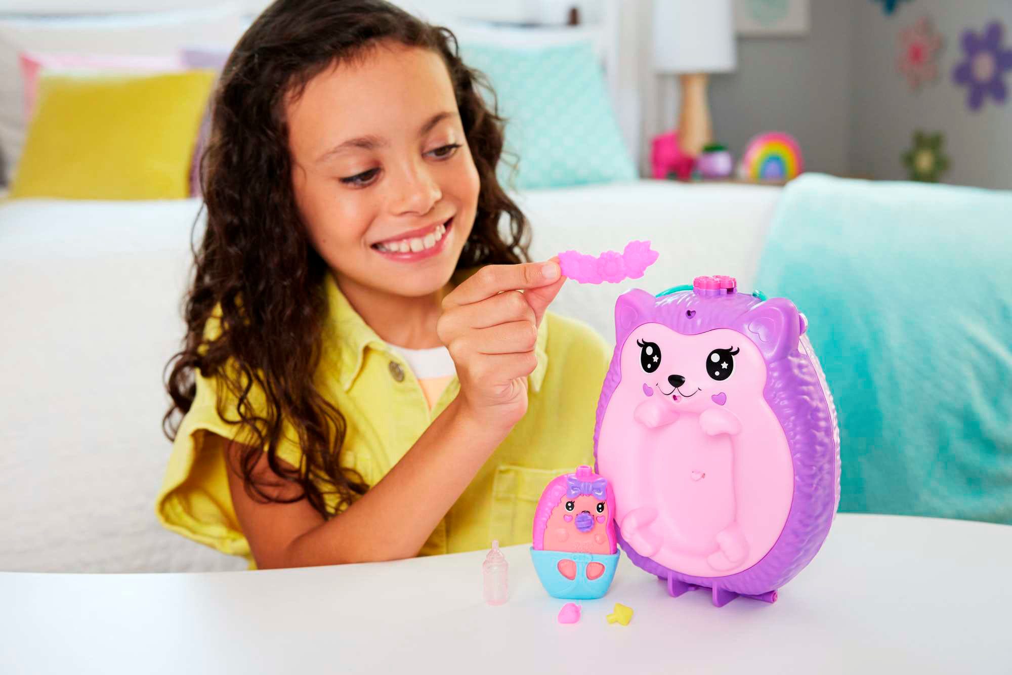 Polly Pocket Spielwelt Igel-Mama & Baby Schatulle