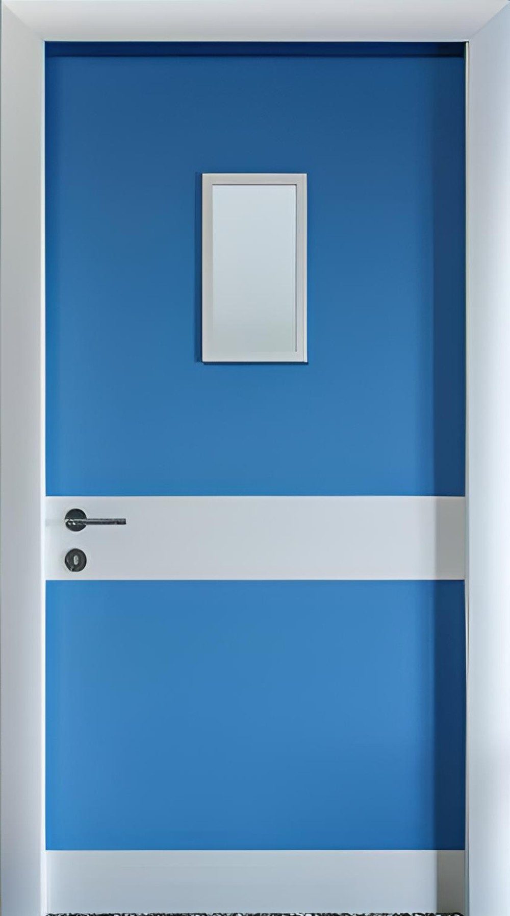 Xlmoebel Zimmertür Blaue Metalltür für Krankenhäuser und medizinische Einrichtungen, Made in Europa
