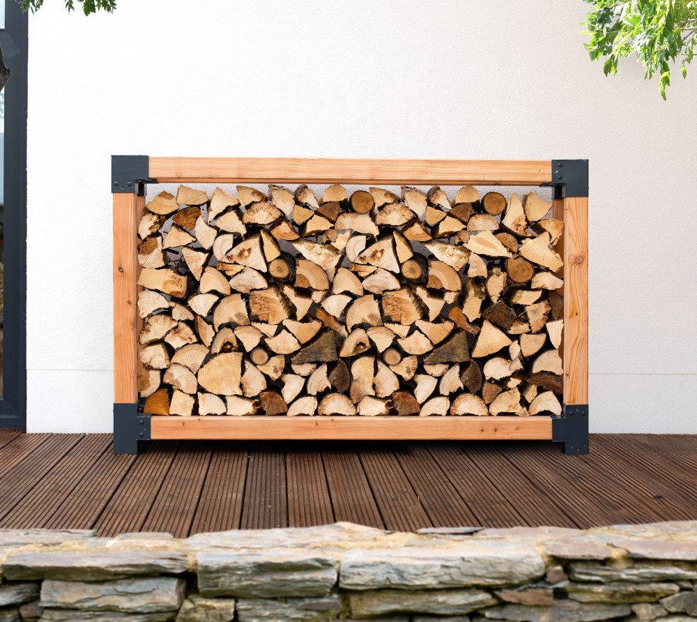WESTMANN Kaminholzregal Michel 9, BxTxH:40x138x180 cm, (1-St), Lärchenholz, für Holzscheite von 25-40 cm, LxBxH 138x40x180 cm