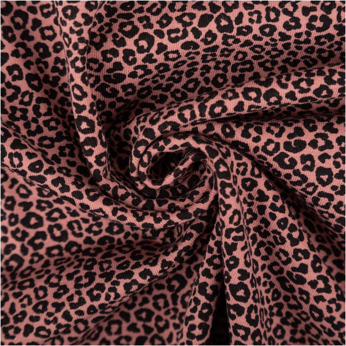 SCHÖNER LEBEN. Stoff Jersey Meterware Baumwolljersey Mini Leo altrosa schwarz 150cm, allergikergeeignet,atmungsaktiv,pflegeleicht