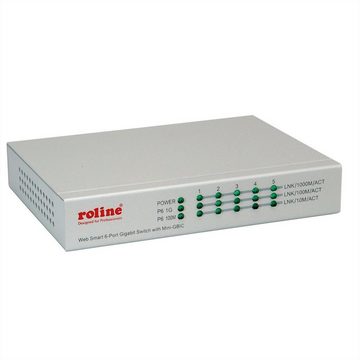 ROLINE Gigabit Ethernet Switch 6 Ports (5x 10/100/1000 + 1x SFP) Netzwerk-Switch (WebSmart)